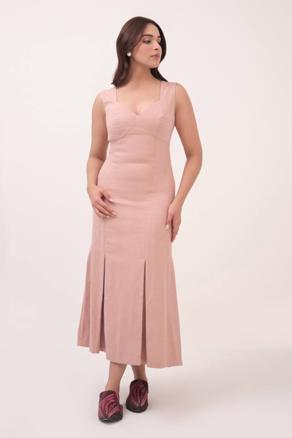 Ruchi Marodia Cinched Box Pleated Dress 