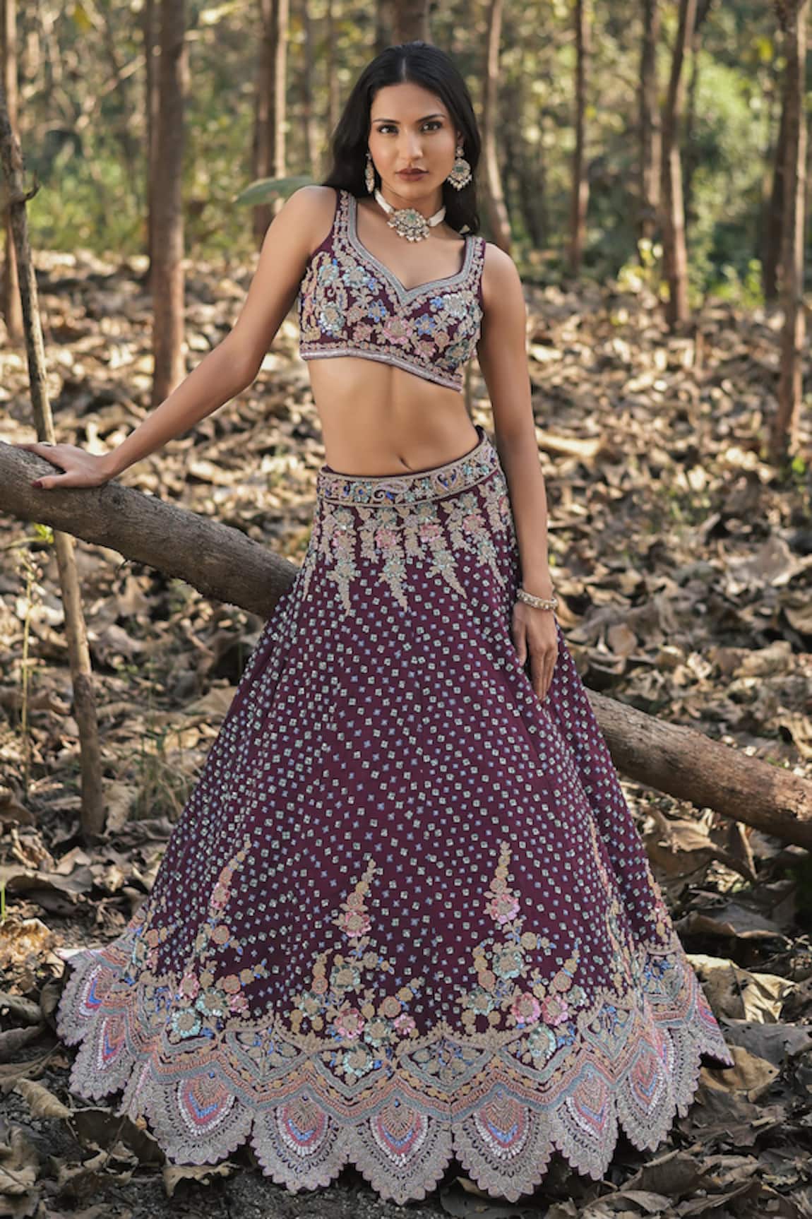 Panihari Sequin Embroidered Lehenga Set