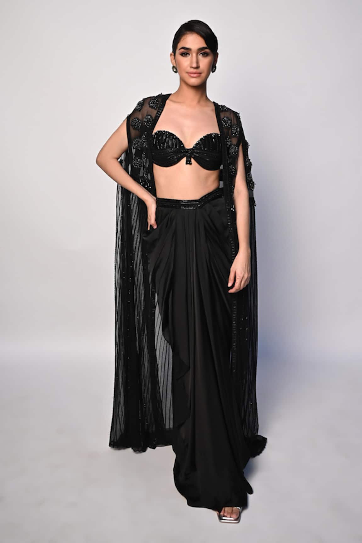 Rabiya Savlani Embroidered Cape Skirt Set 