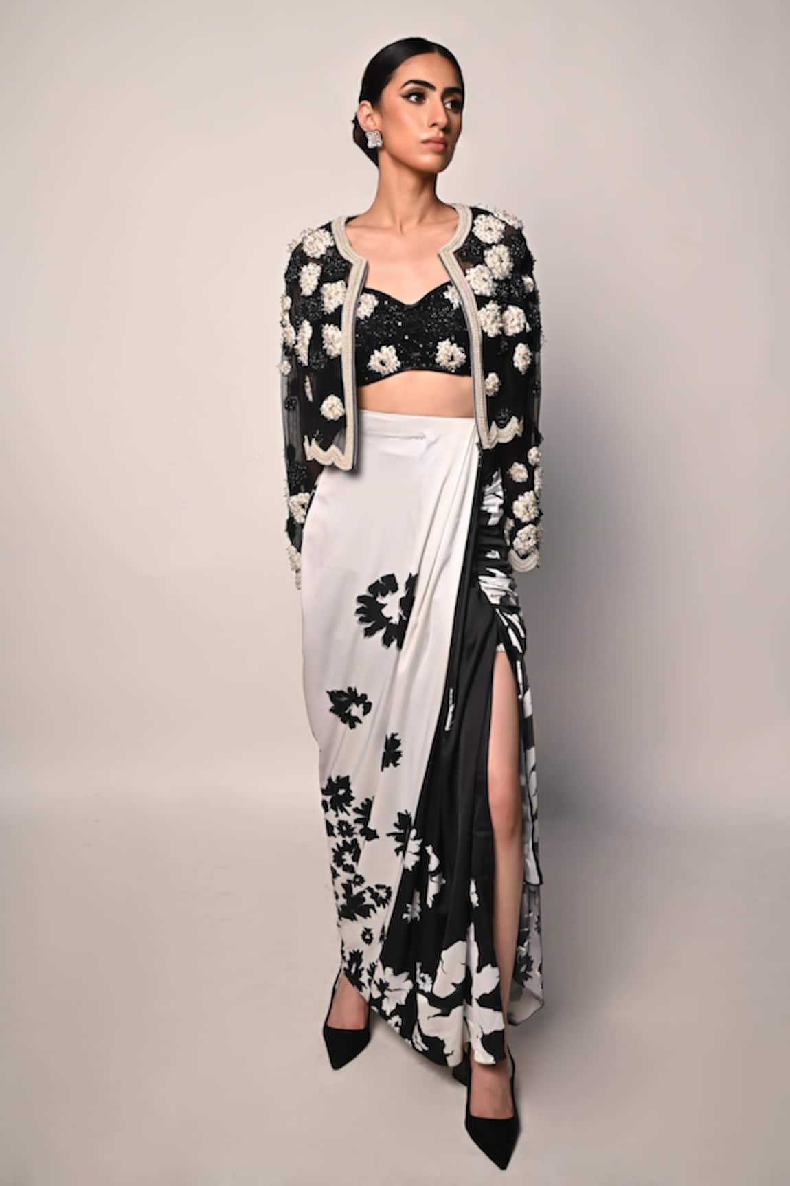 Rabiya Savlani Embroidered Jacket Skirt Set 