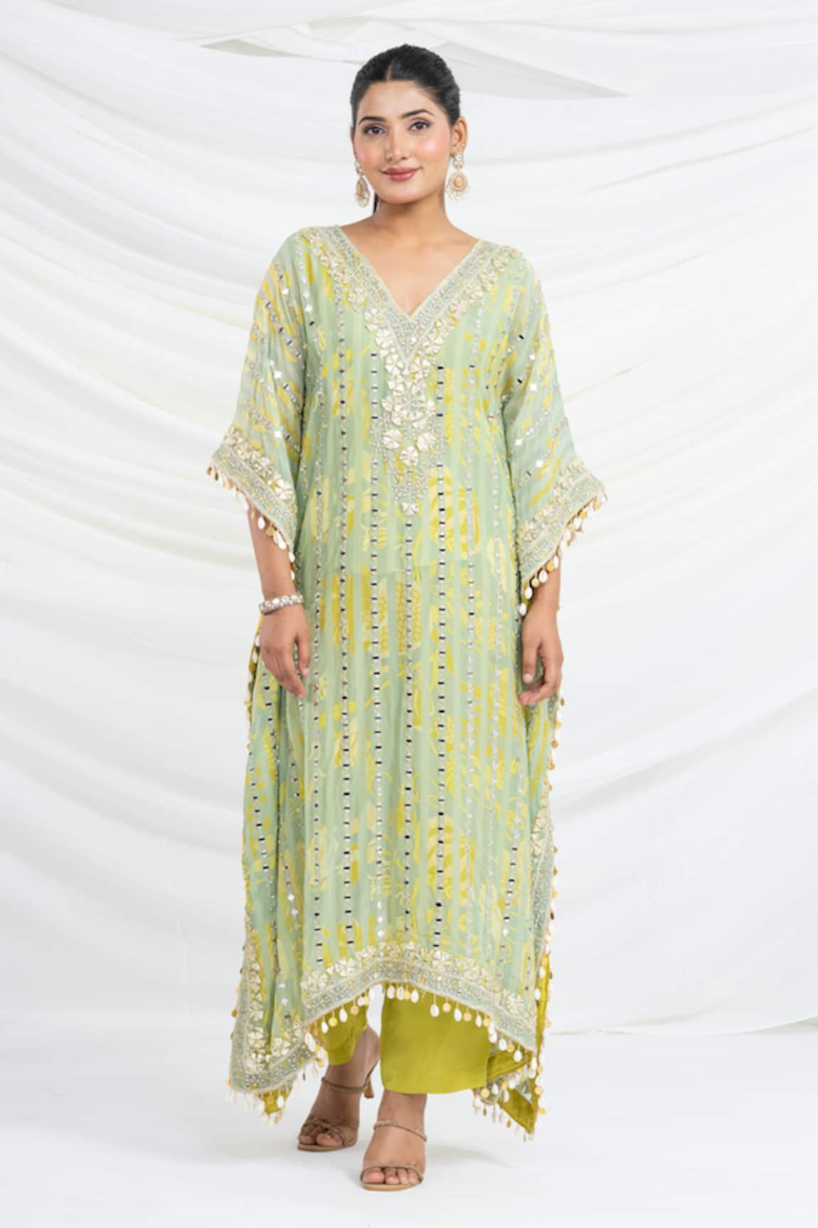 Ellemora Fashions Gota Gulzar Kaftan Set 