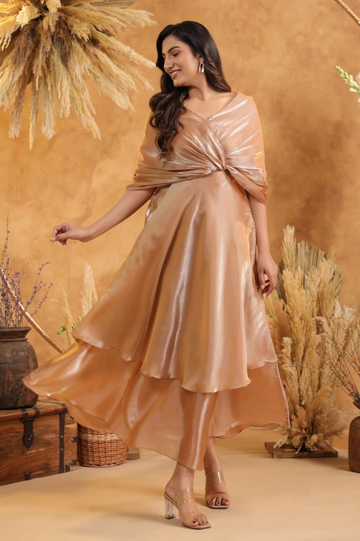 B'Infinite Mocha Aura Flow Gown 