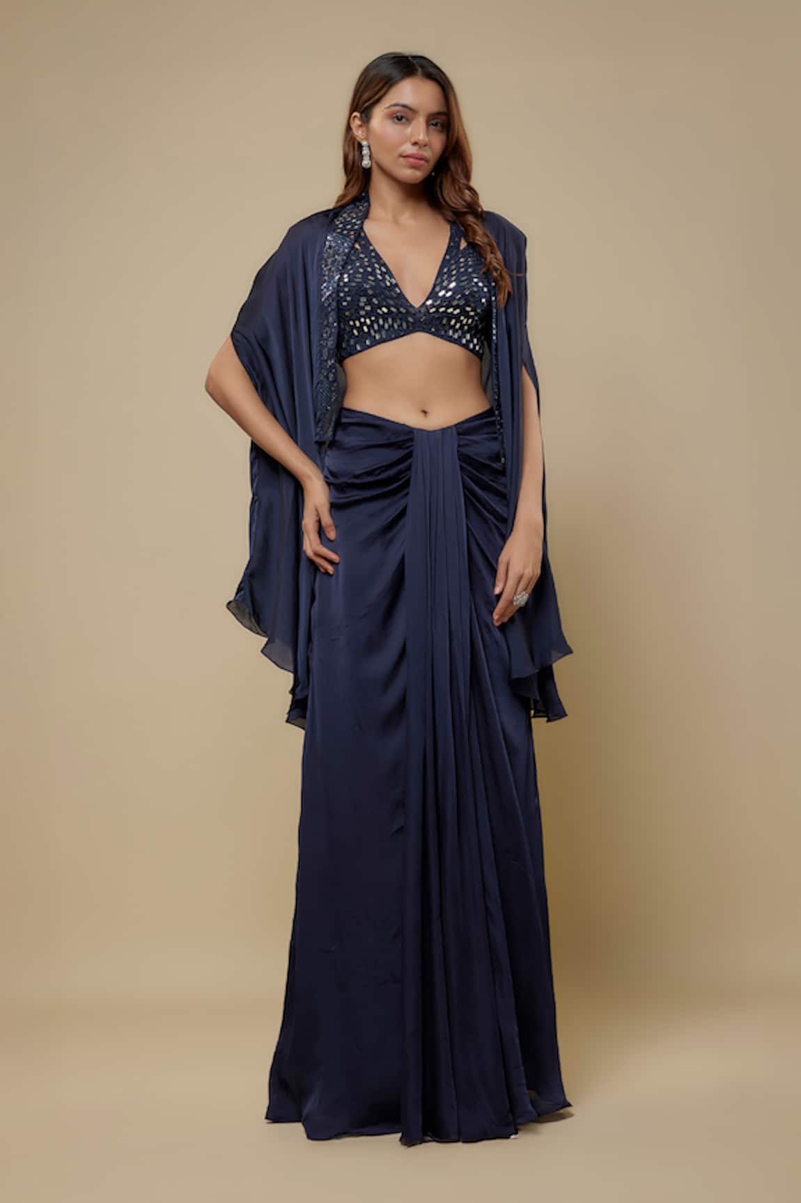 Asaga Maven Draped Skirt & Cape Set 