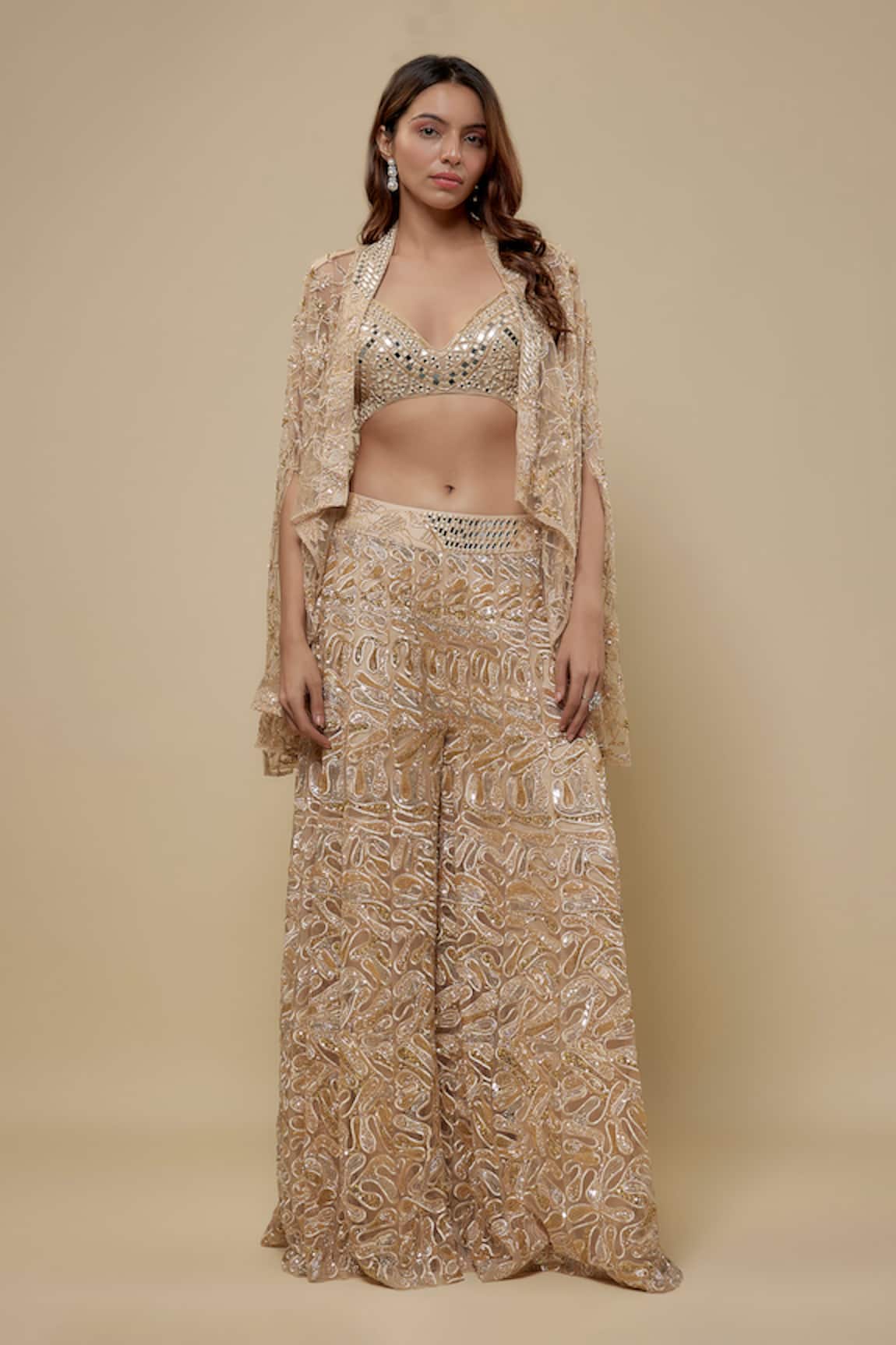 Asaga Couture Embroidered Sharara Set 