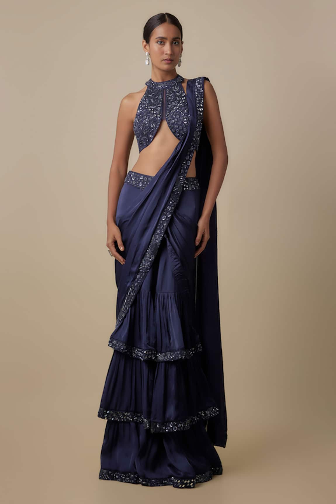 Asaga Nzeppel Draped Saree With Blouse 