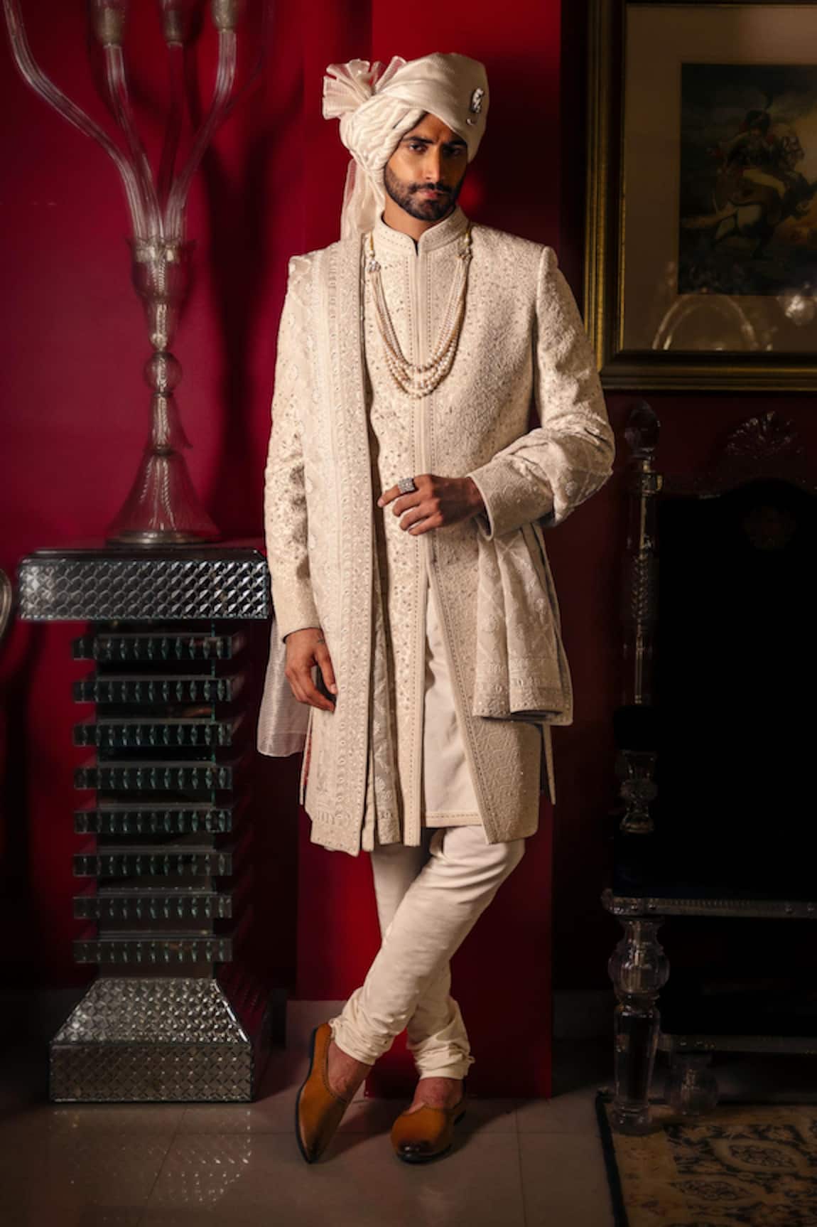 Dolly J Ivaryn Hand Embroidered Sherwani Kurta Set 