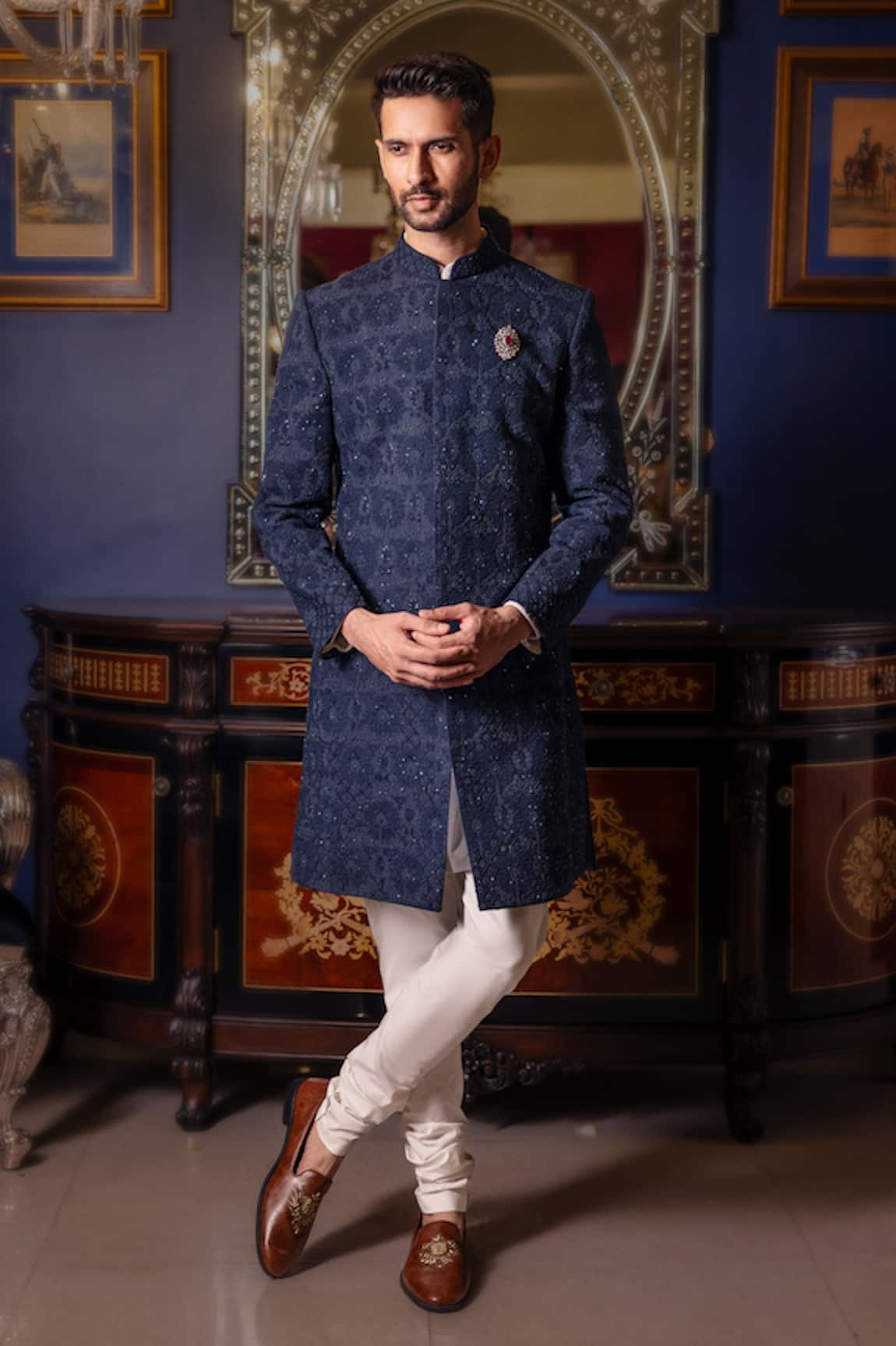 Dolly J Indivar Embroidered Achkan Set 