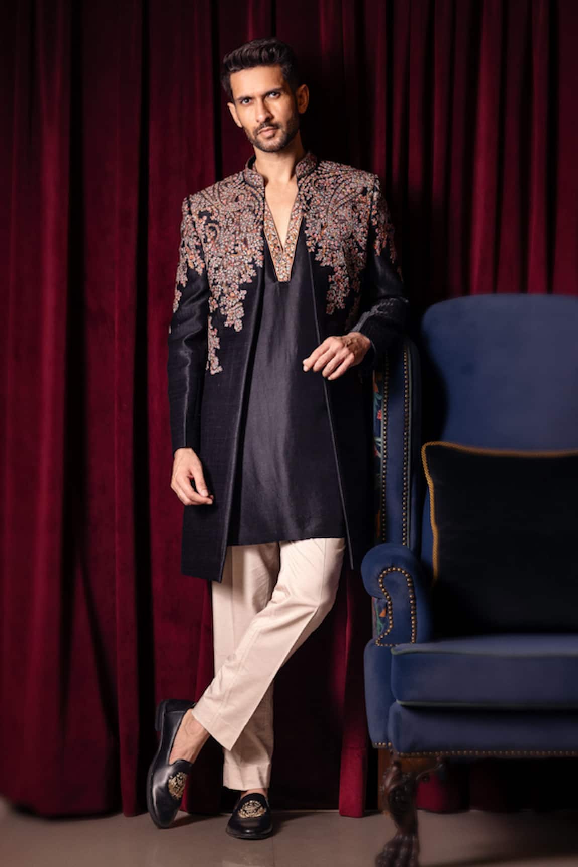 Dolly J Nightroot Embroidered Sherwani Kurta Set 