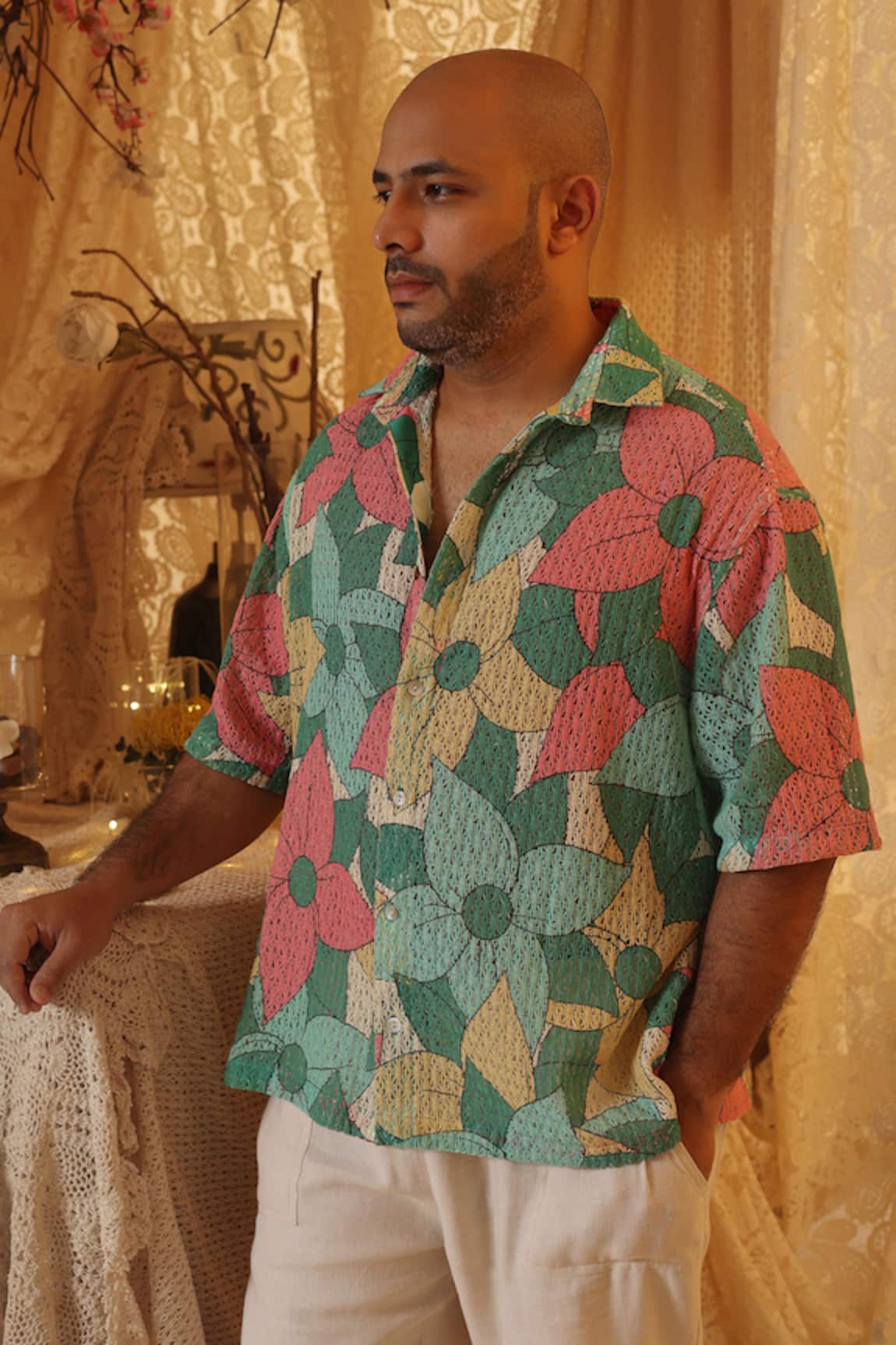 Kritika Murarka Big Floral Pattern Cotton Shirt 