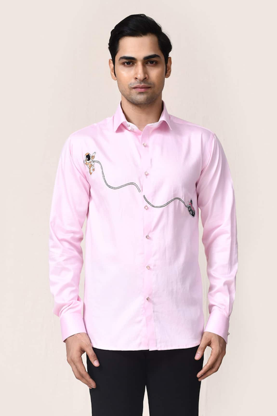 Aryavir Malhotra Pink Giza Cotton Shirt 