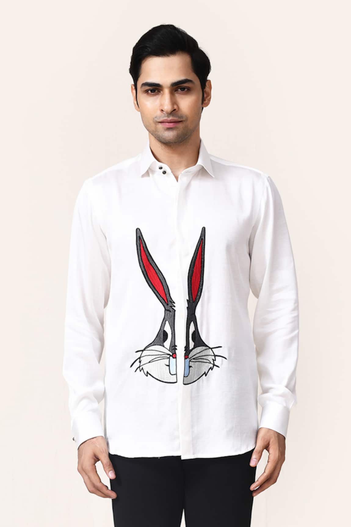Aryavir Malhotra White Applique Hand Work Shirt 
