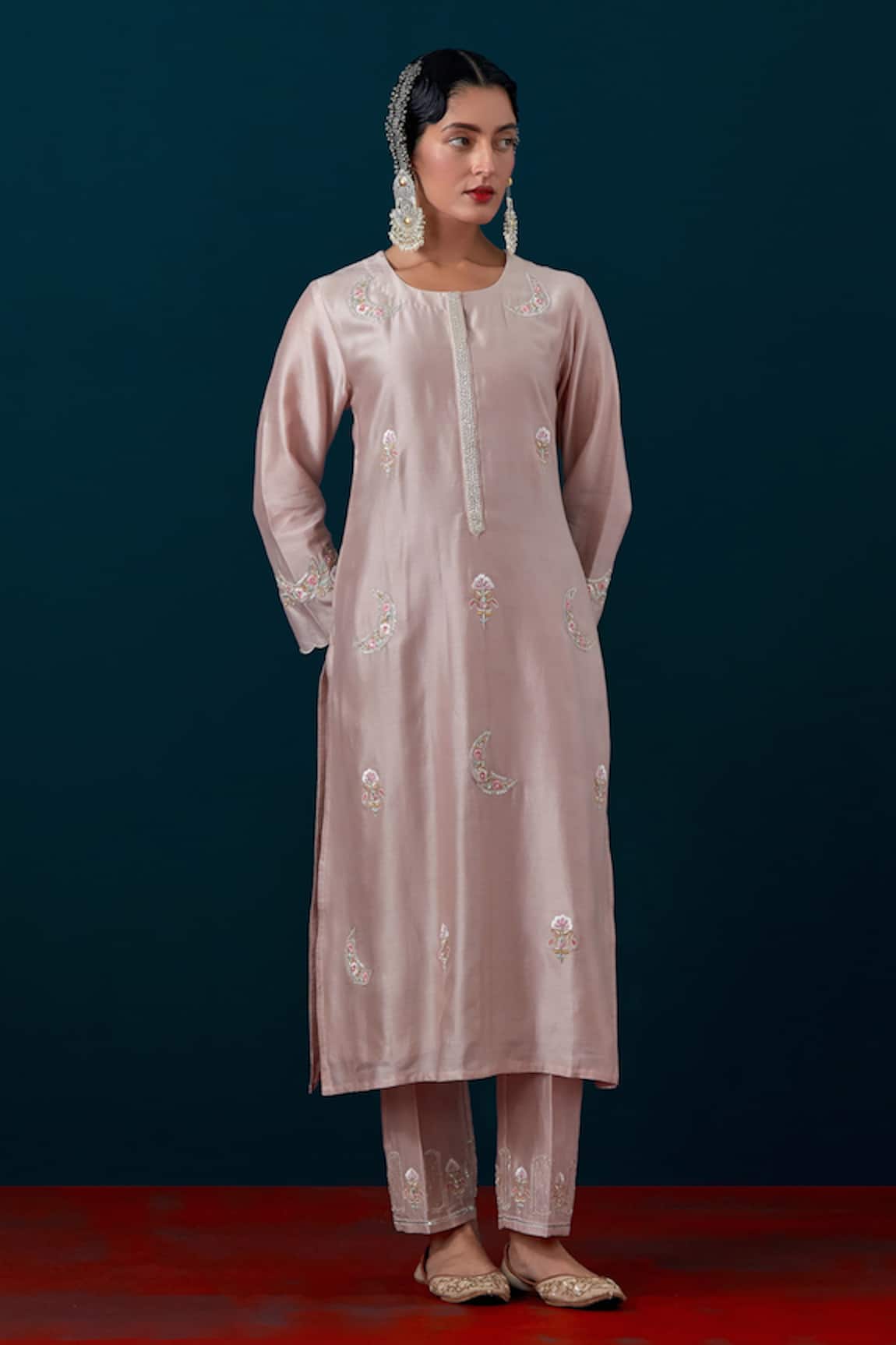 Anantaa By Roohi Floral Buds Embroidered Kurta With Pant 