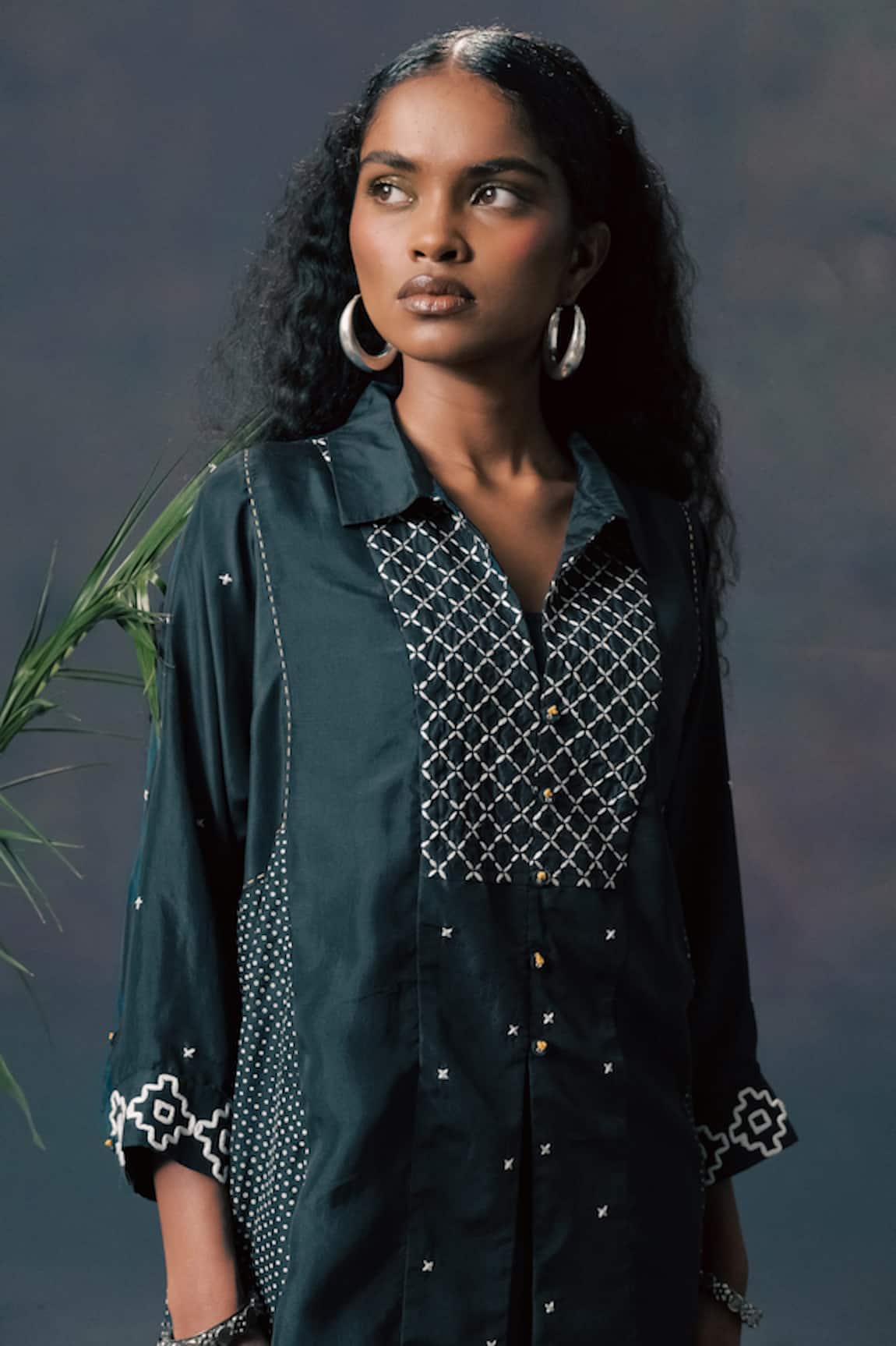 Arcvsh By Pallavi Singh Green Mulberry Silk Embroidered Shirt 