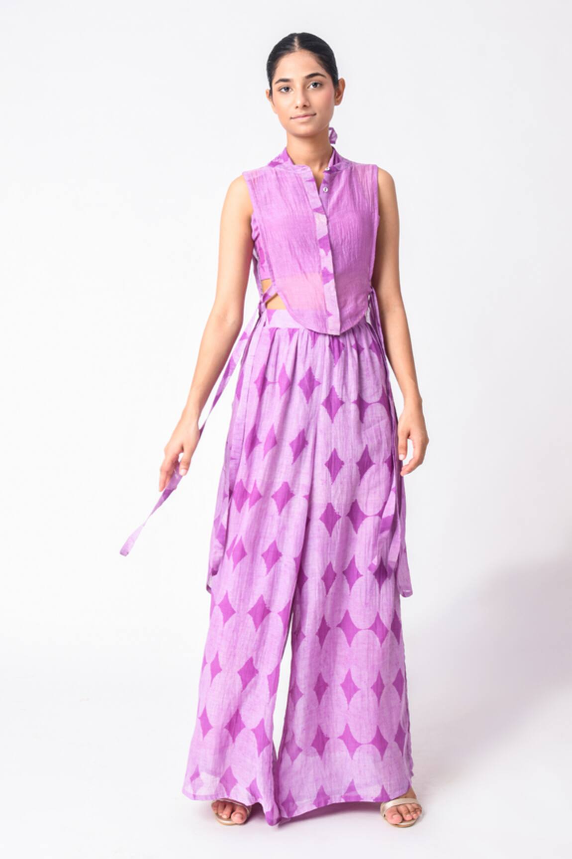 Jayati Goenka Printed Pant Set With Overlay 