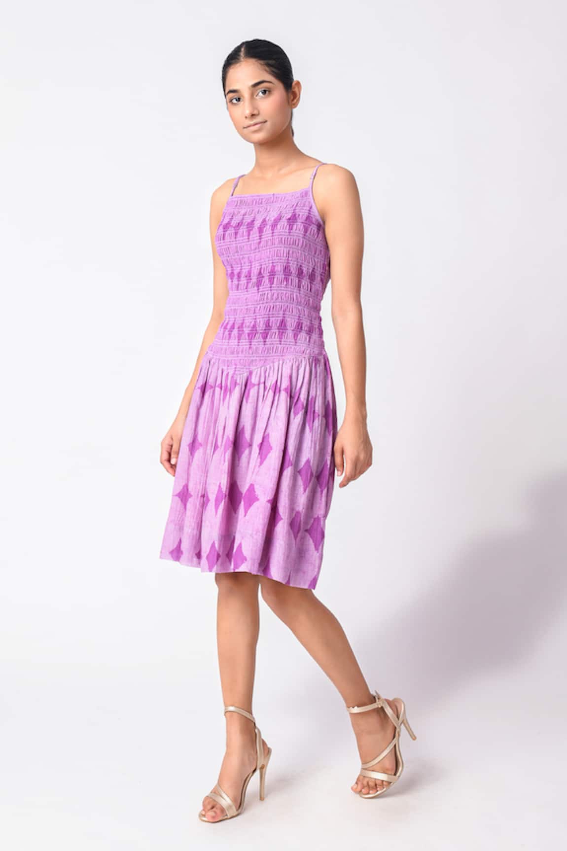 Jayati Goenka Chanderi Silk Printed Dress 