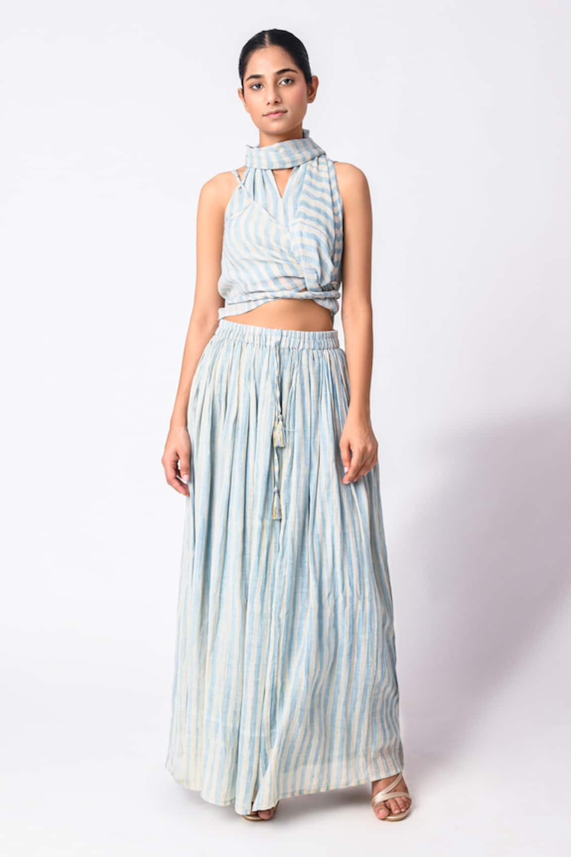 Jayati Goenka Chanderi Silk Printed Skirt Set 