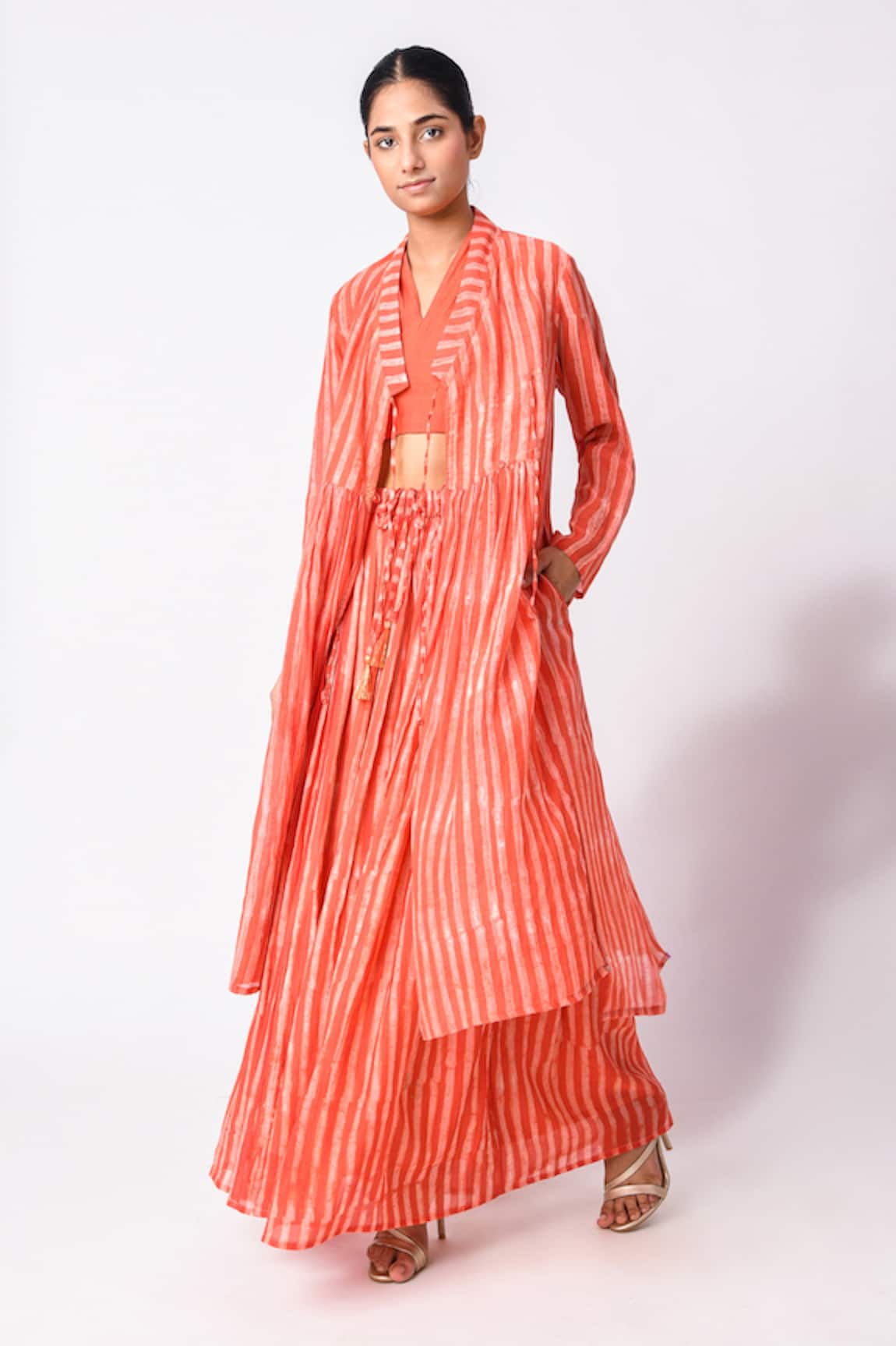 Jayati Goenka Chanderi Silk Printed Kurta Palazzo Set 