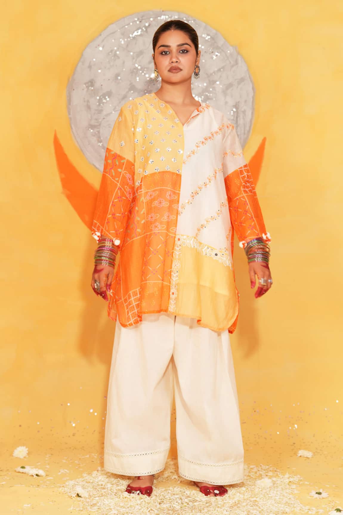 Jyoti Bansal Geometric Print Kurta With Salwar 