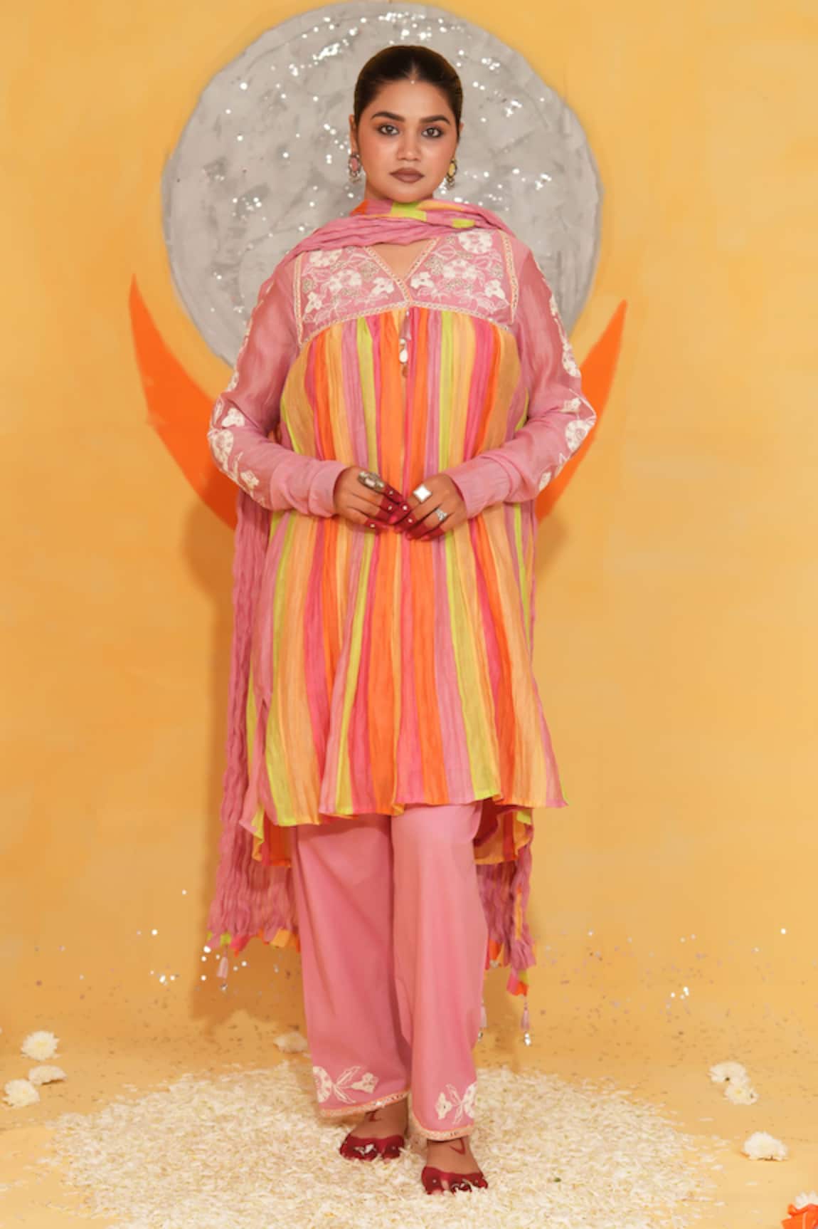 Jyoti Bansal Yoke Embroidered Kurta Set 