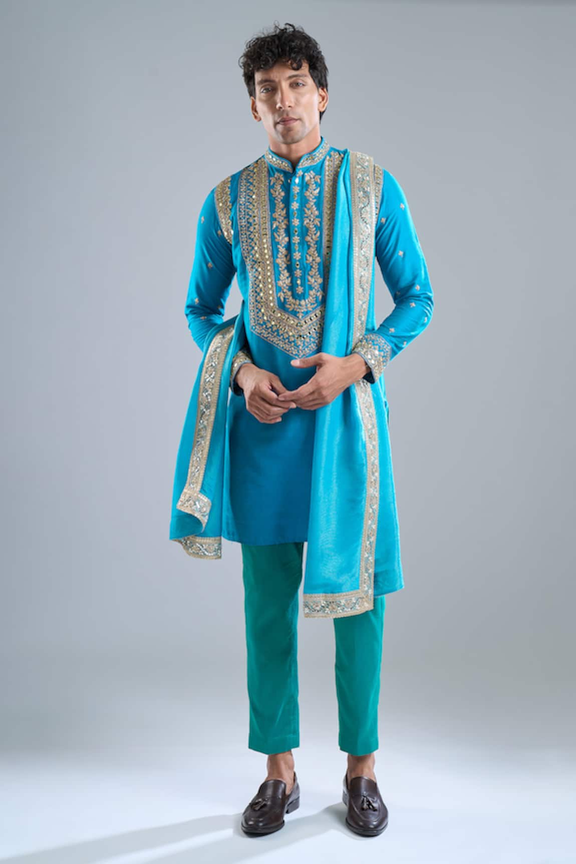 Arihant Rai Sinha Zardozi Work Kurta With Dupatta 