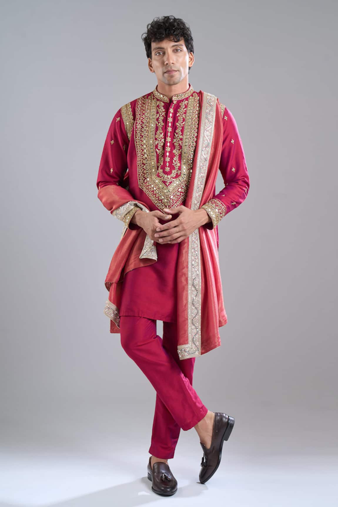 Arihant Rai Sinha Zardozi Work Kurta With Dupatta 