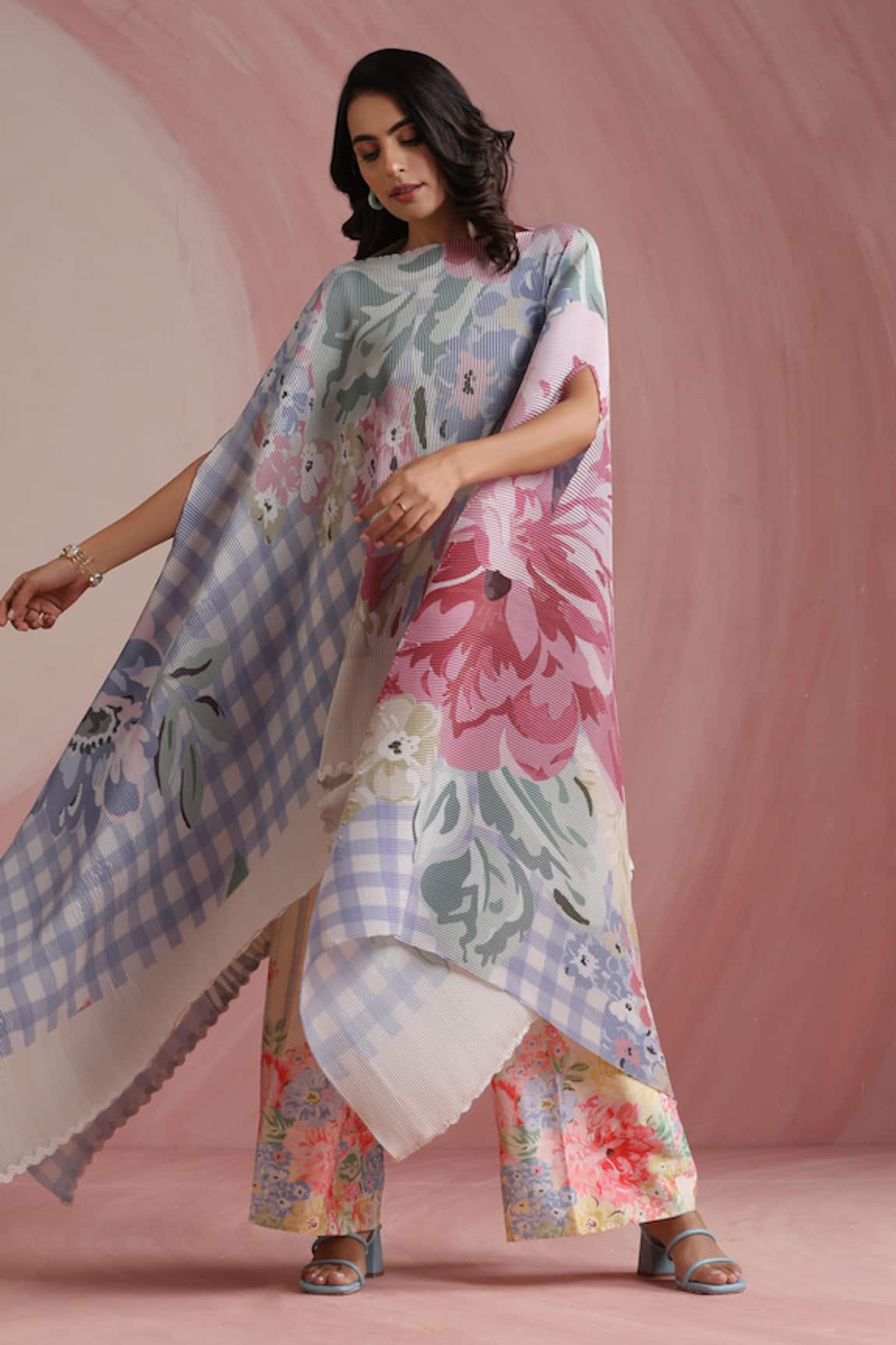 Moh India Rani Bloom Powder Blue Cape 