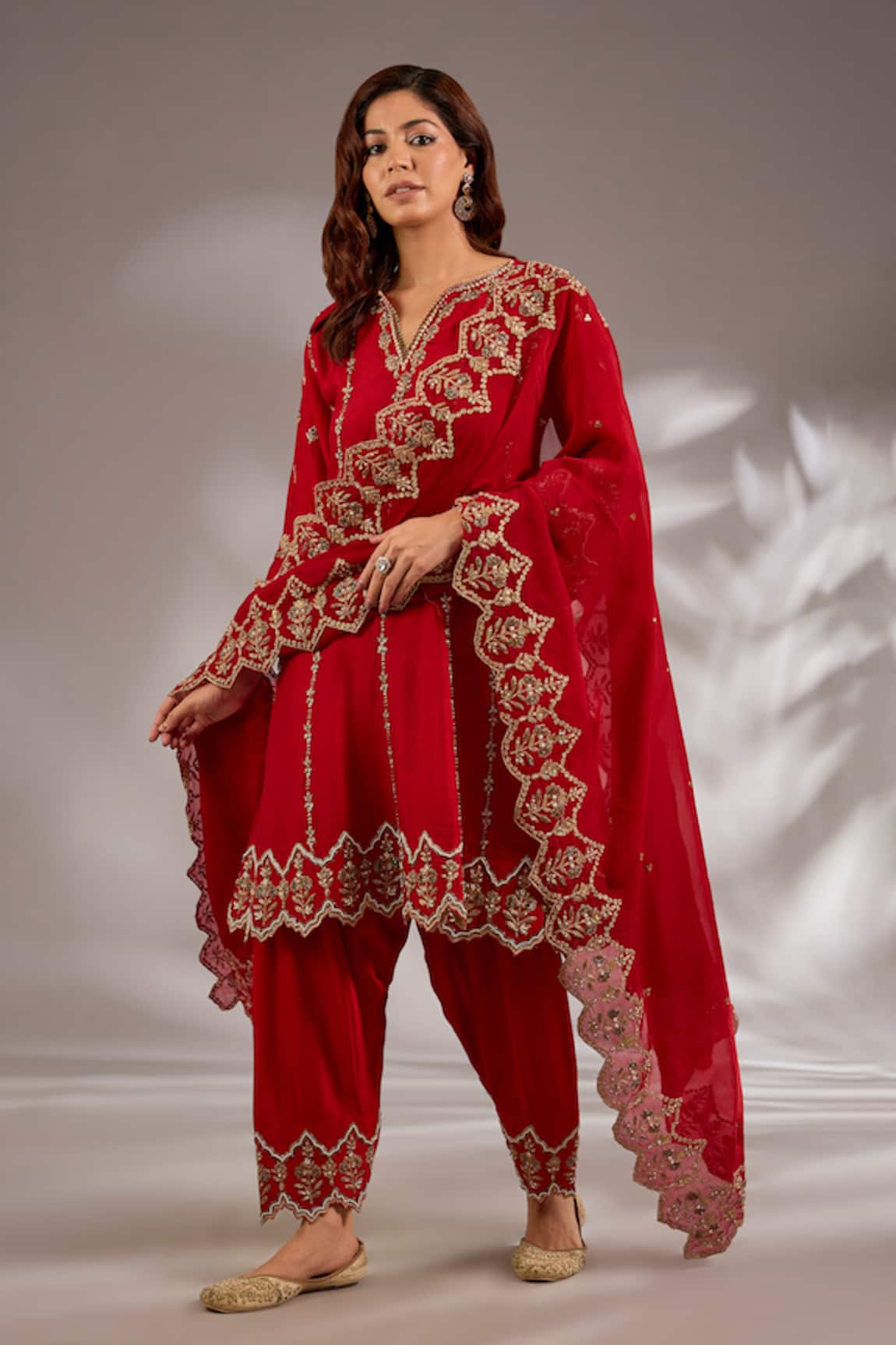 Studio A Silk Hand Embroidered Anarkali Set 