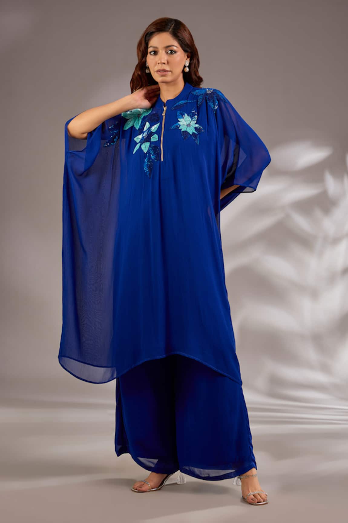 Studio A Sequin Embroidered Kaftan With Pant 