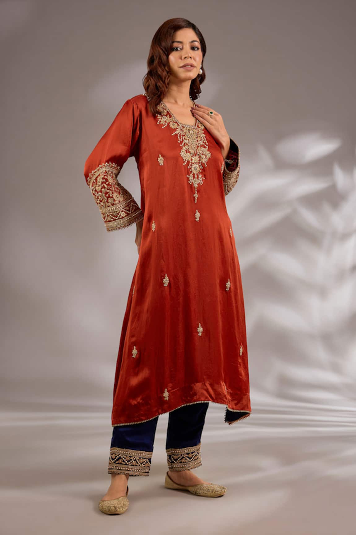 Studio A Dori Embroidered A-Line Kurta & Pant Set 
