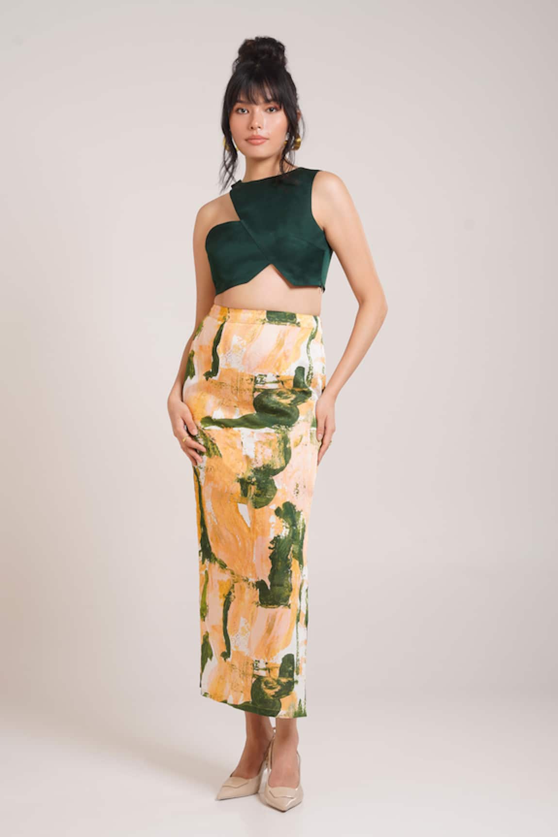 Advait Ceri Top With Printed Skirt 