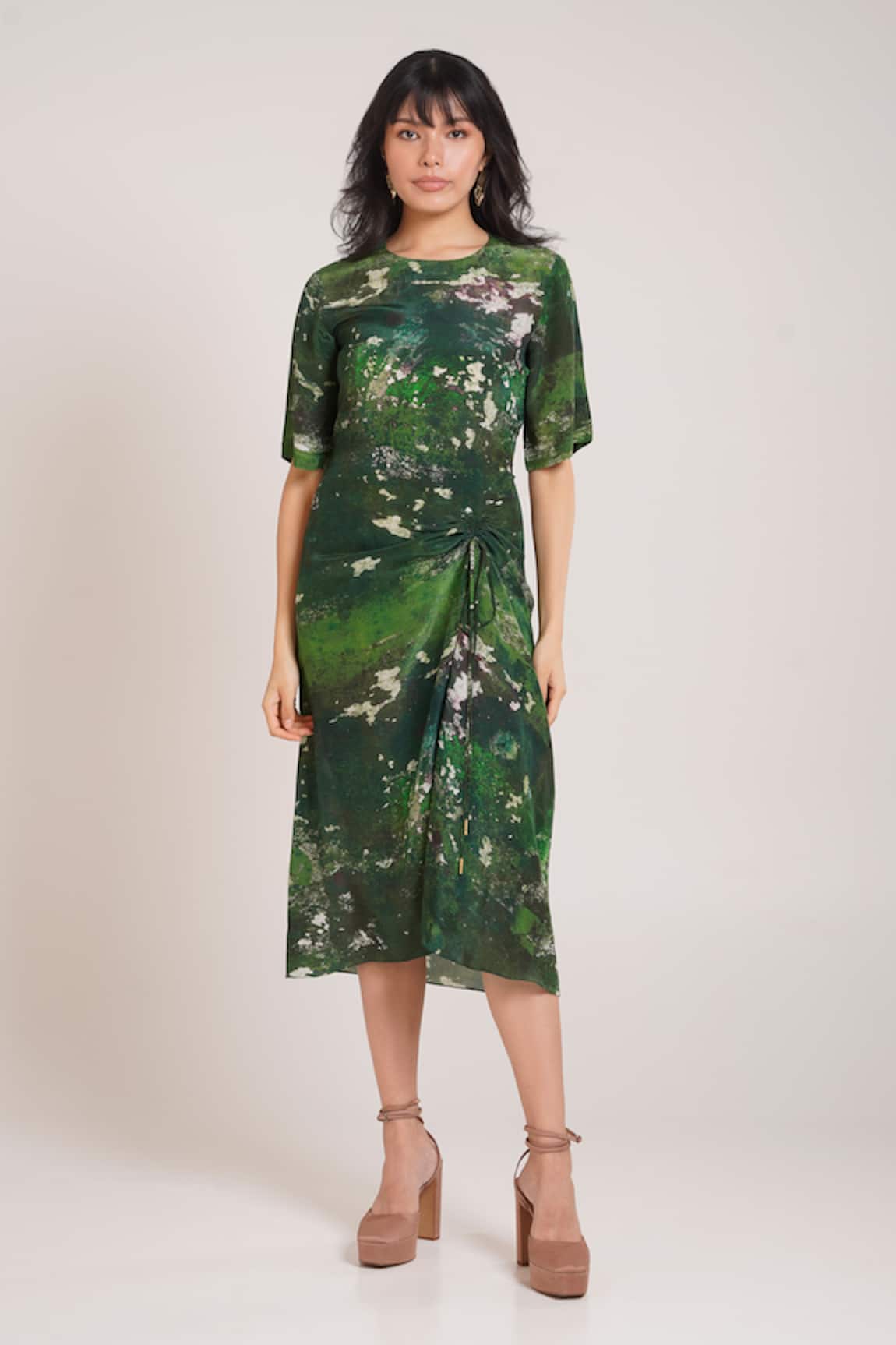 Advait Sage Ruched Printed Dress 