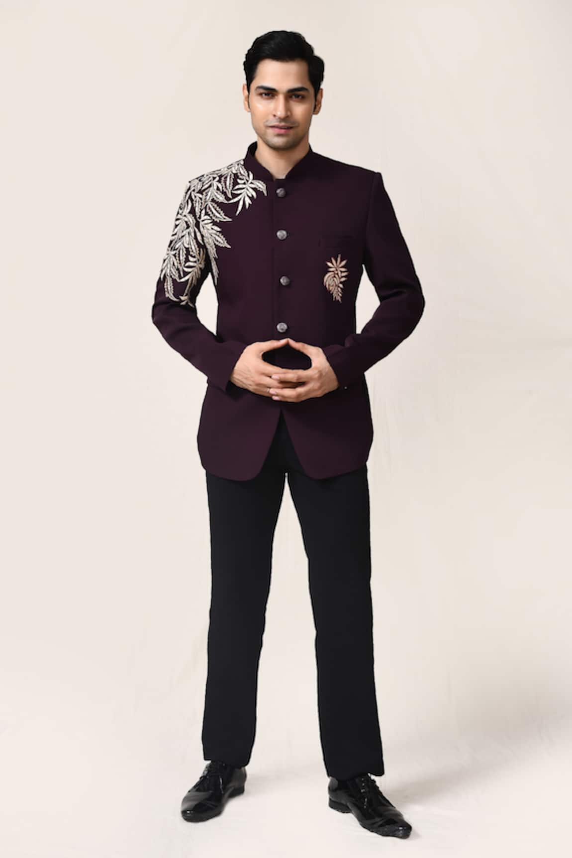Aryavir Malhotra Floral Embroidered Bandhgala & Pant Set 