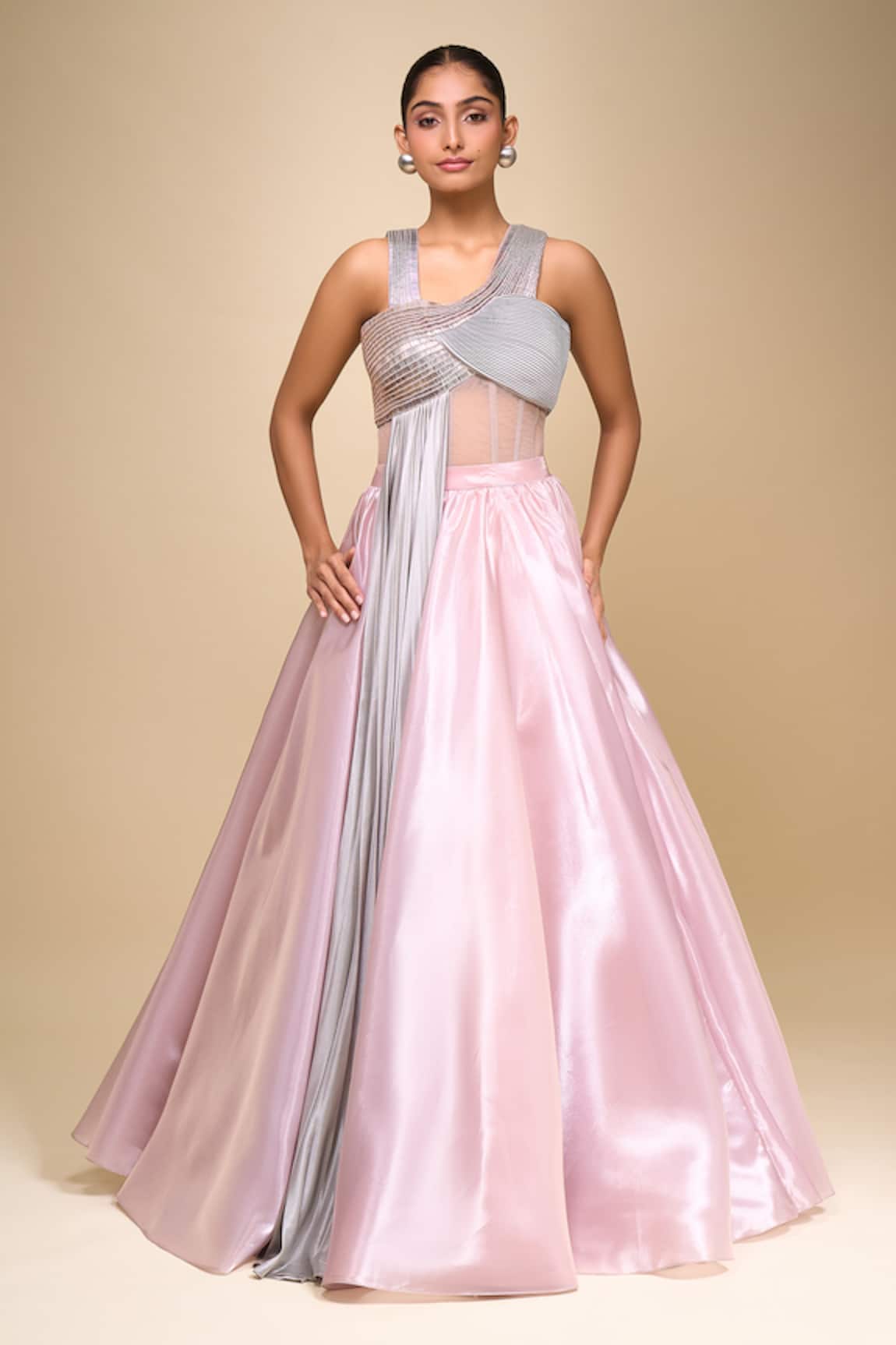 Amit Aggarwal Rose Draped Gown 