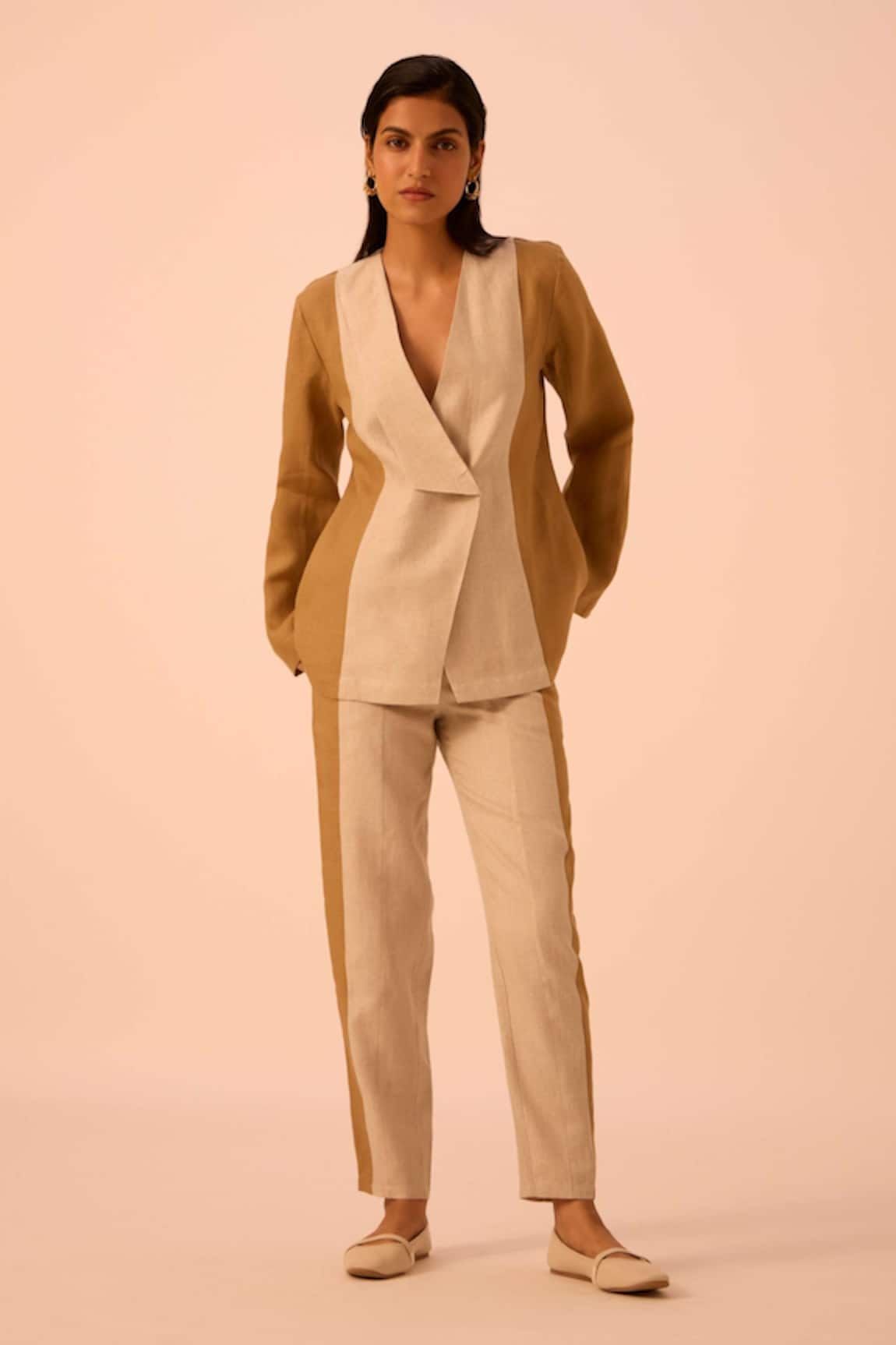 The Summer House Dimtri Linen Panelled Jacket & Pant Set 