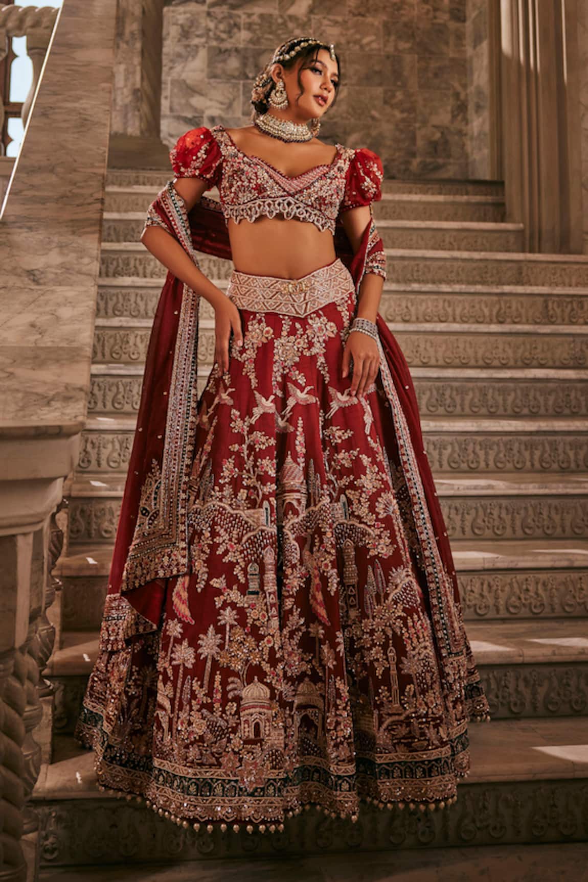 Jigar & Nikita Anant Pichwai Saga Embroidered Bridal Lehenga Set 