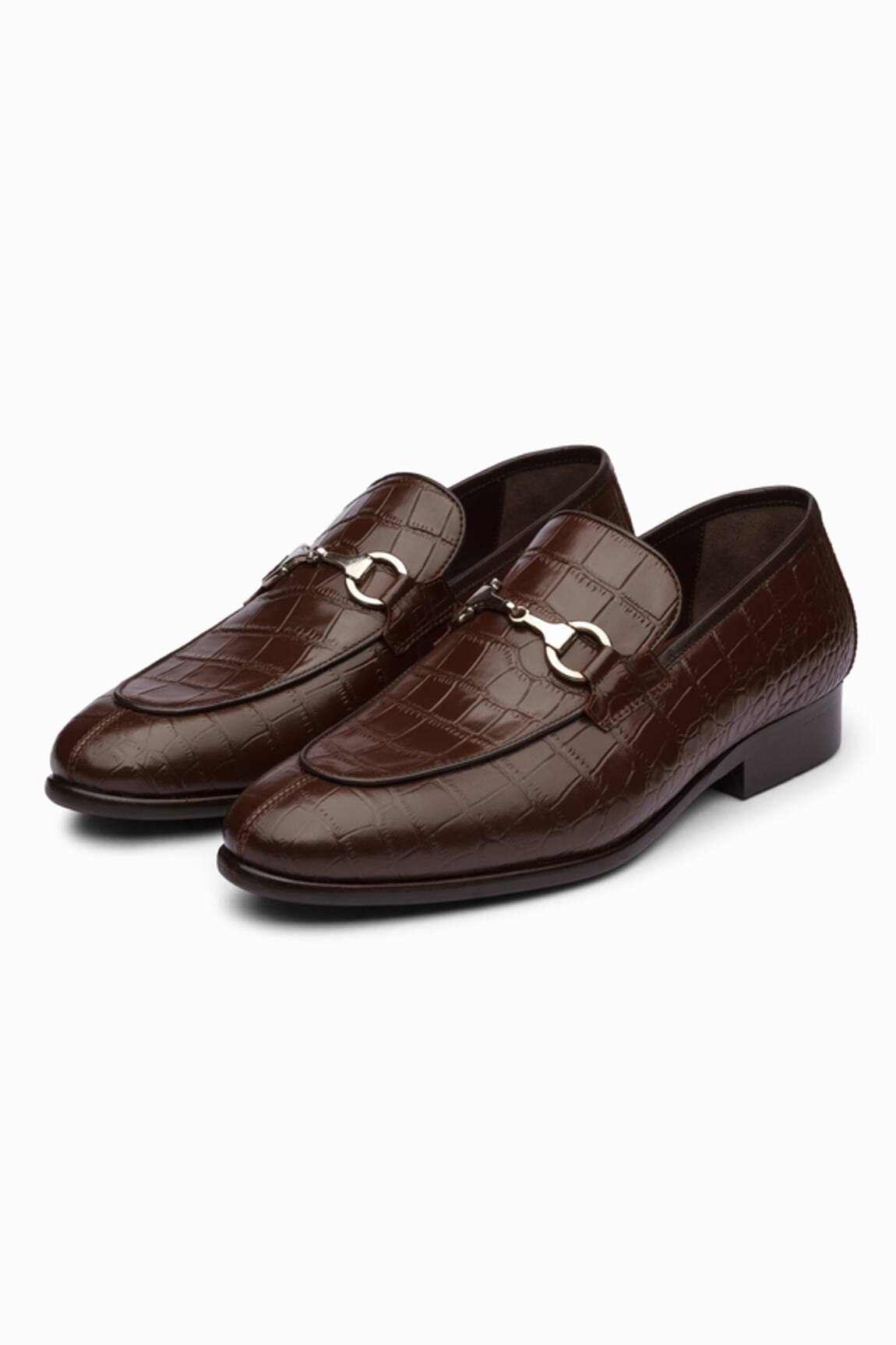 3dm Lifestyle Brown Crocodile Horsebit Loafers 