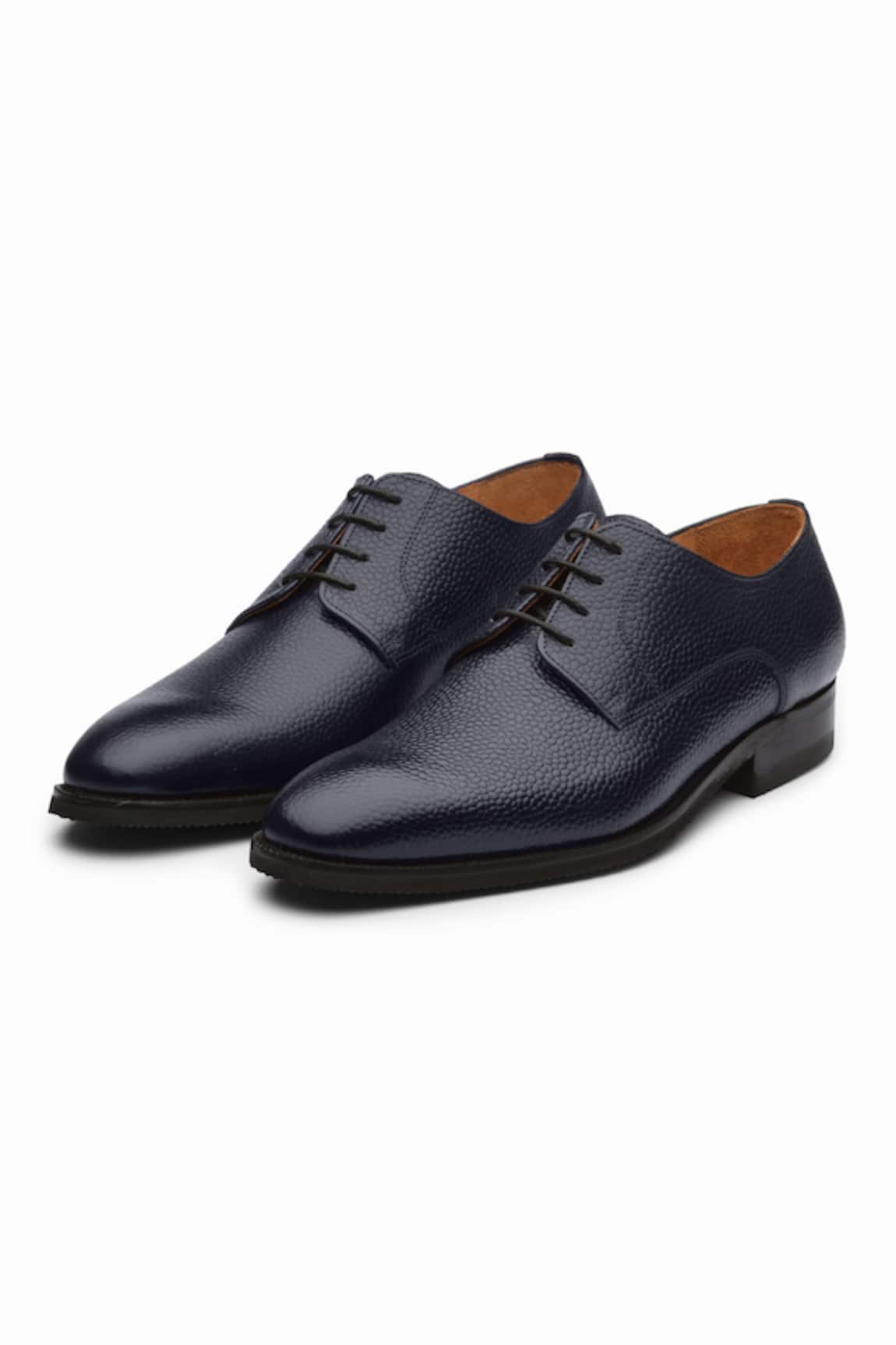 3dm Lifestyle Navy Grain Leather Derby Shoes 