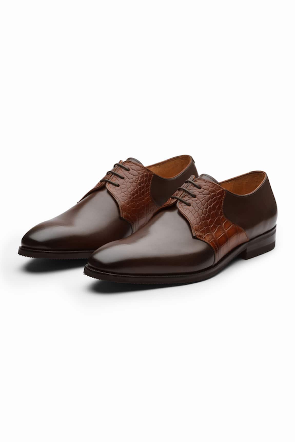 3dm Lifestyle Brown Albert Crocodile Leather Derby 