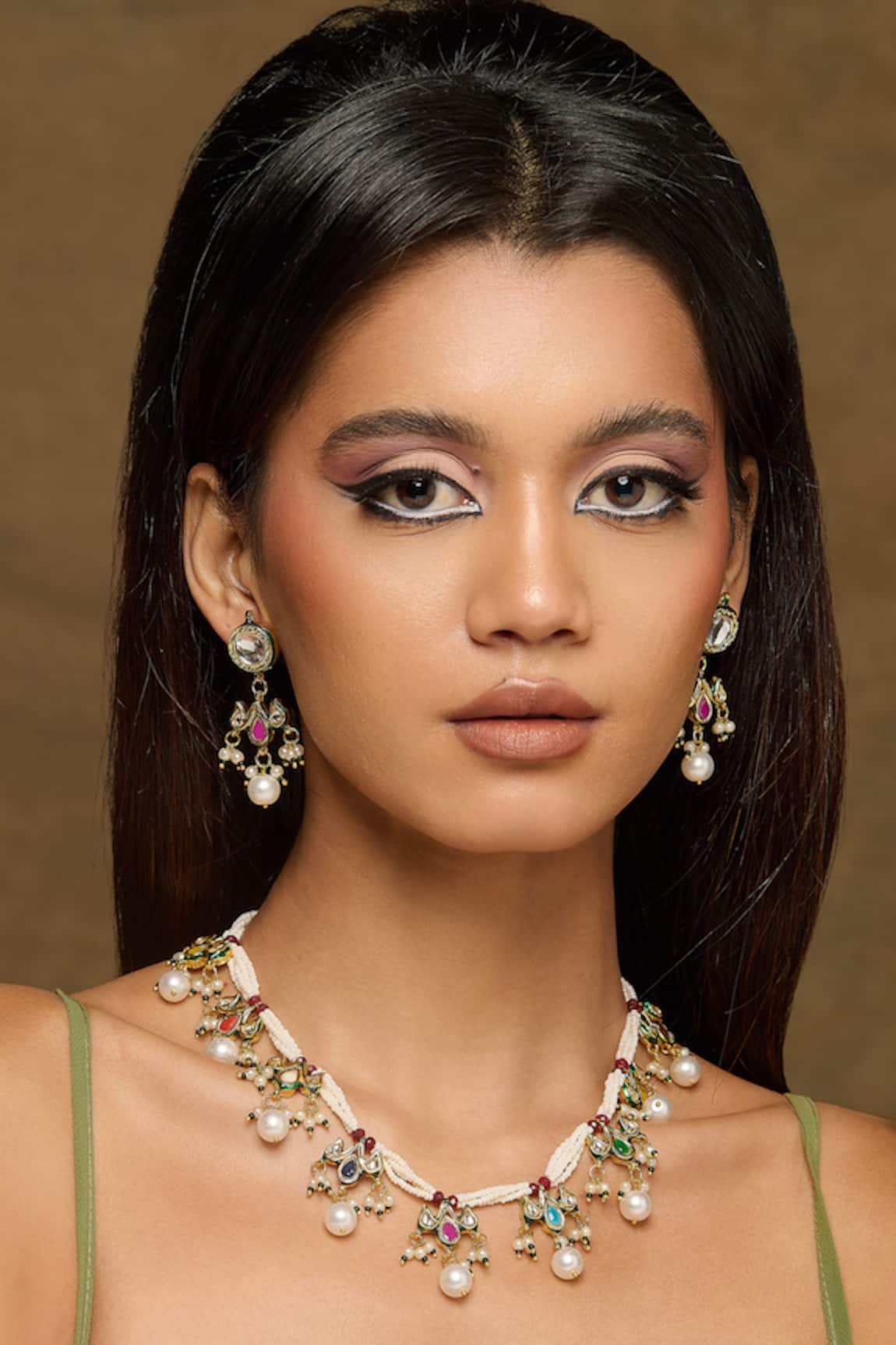 Curio Cottage Pearl Strung Navratna Set 