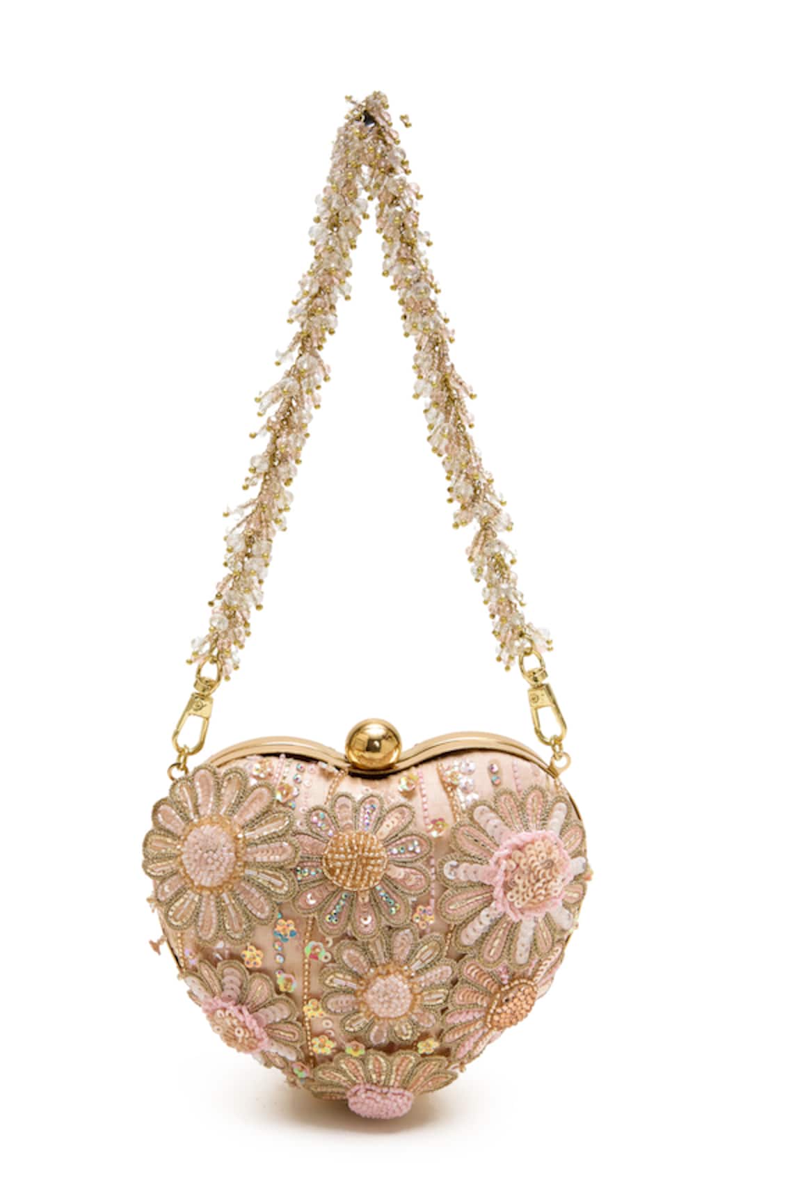 Doux Amour Zoe Embroidered Heart Shaped Clutch 