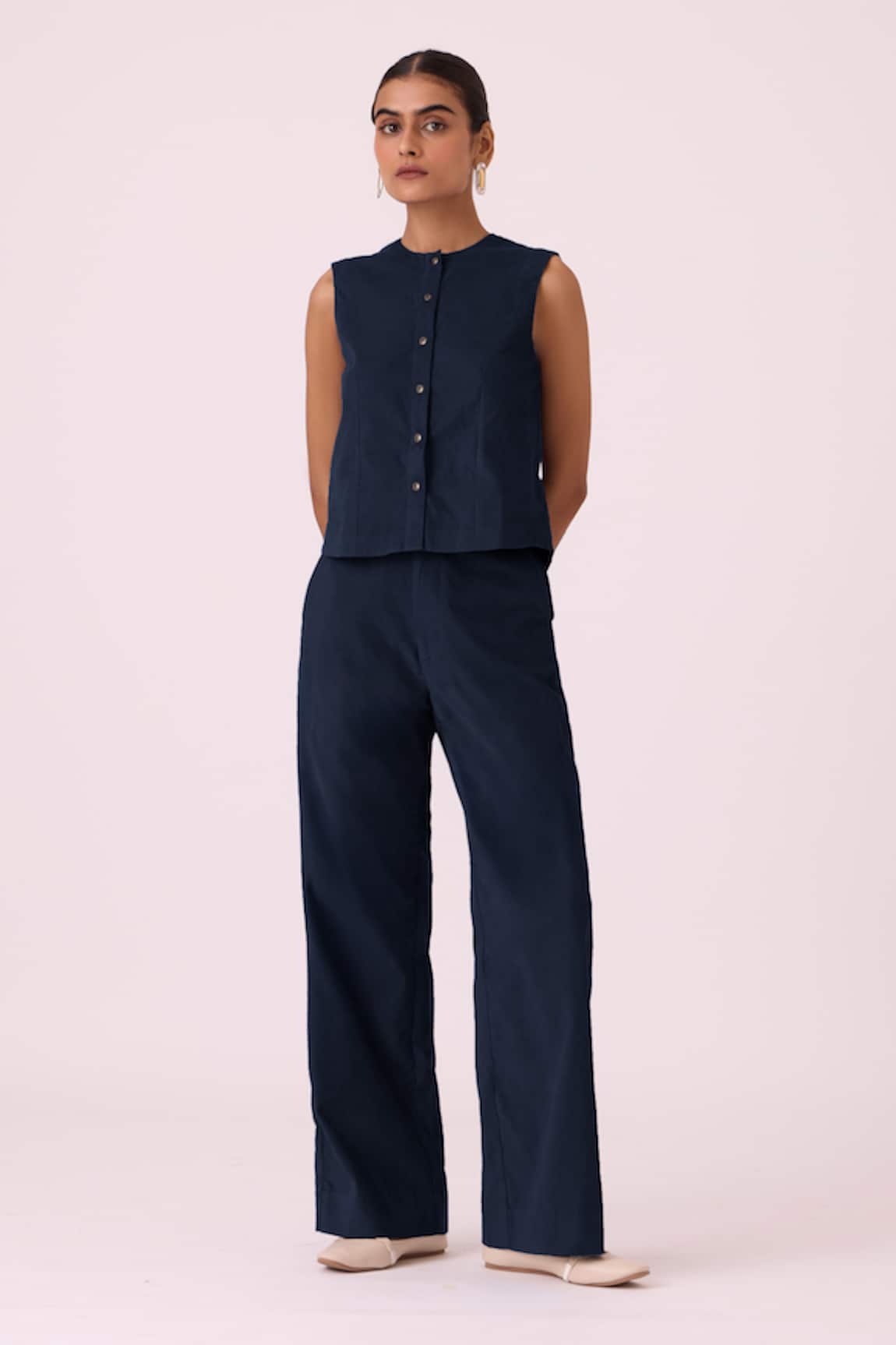 The Summer House Hatchi Blue Needlecord Wide Legged Pant 