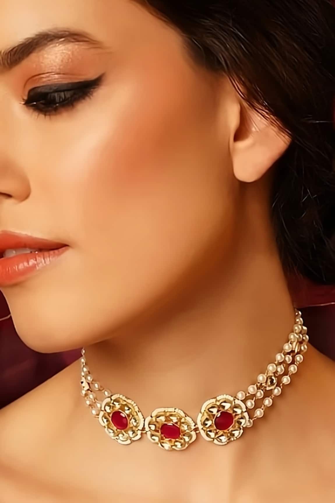 Maisara Jewelry Pachi Kundan & Pearl Choker 