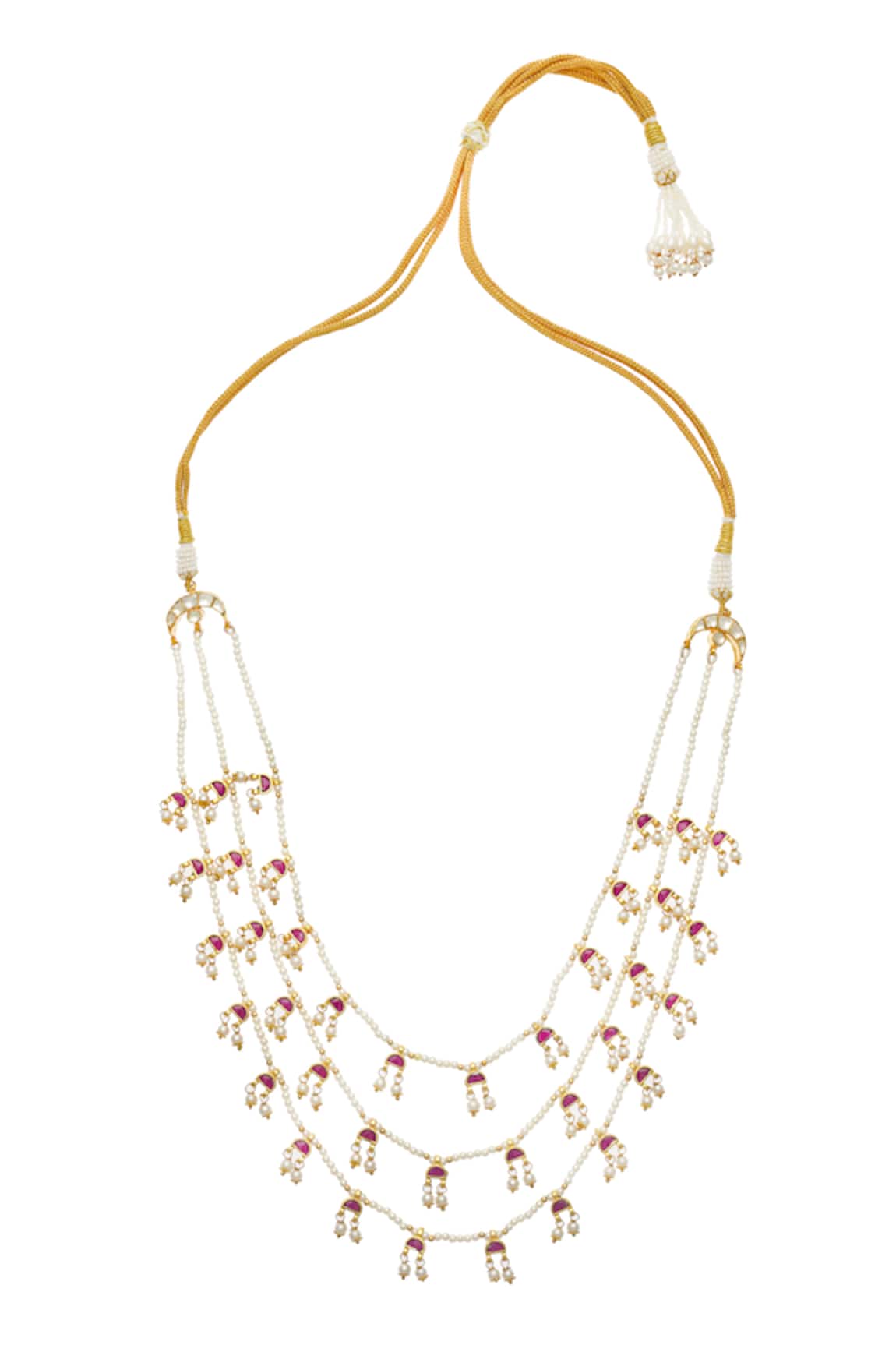 Maisara Jewelry Layered Pearl & Stone Necklace 