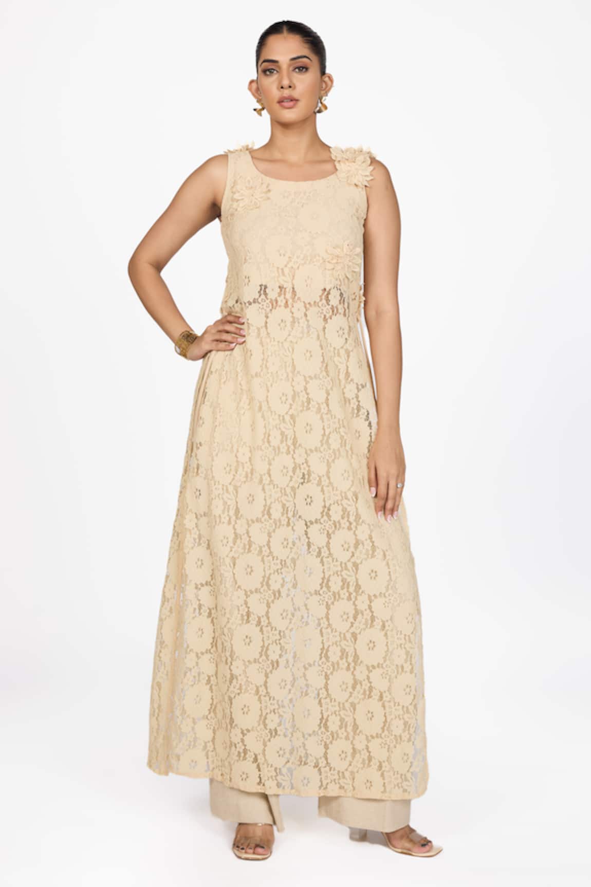 Dev And Viv Lace Embroidered Dress 