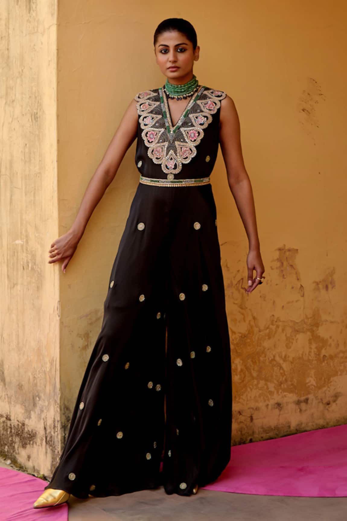 Swati Vijaivargie Tribal Embroidered Jumpsuit 