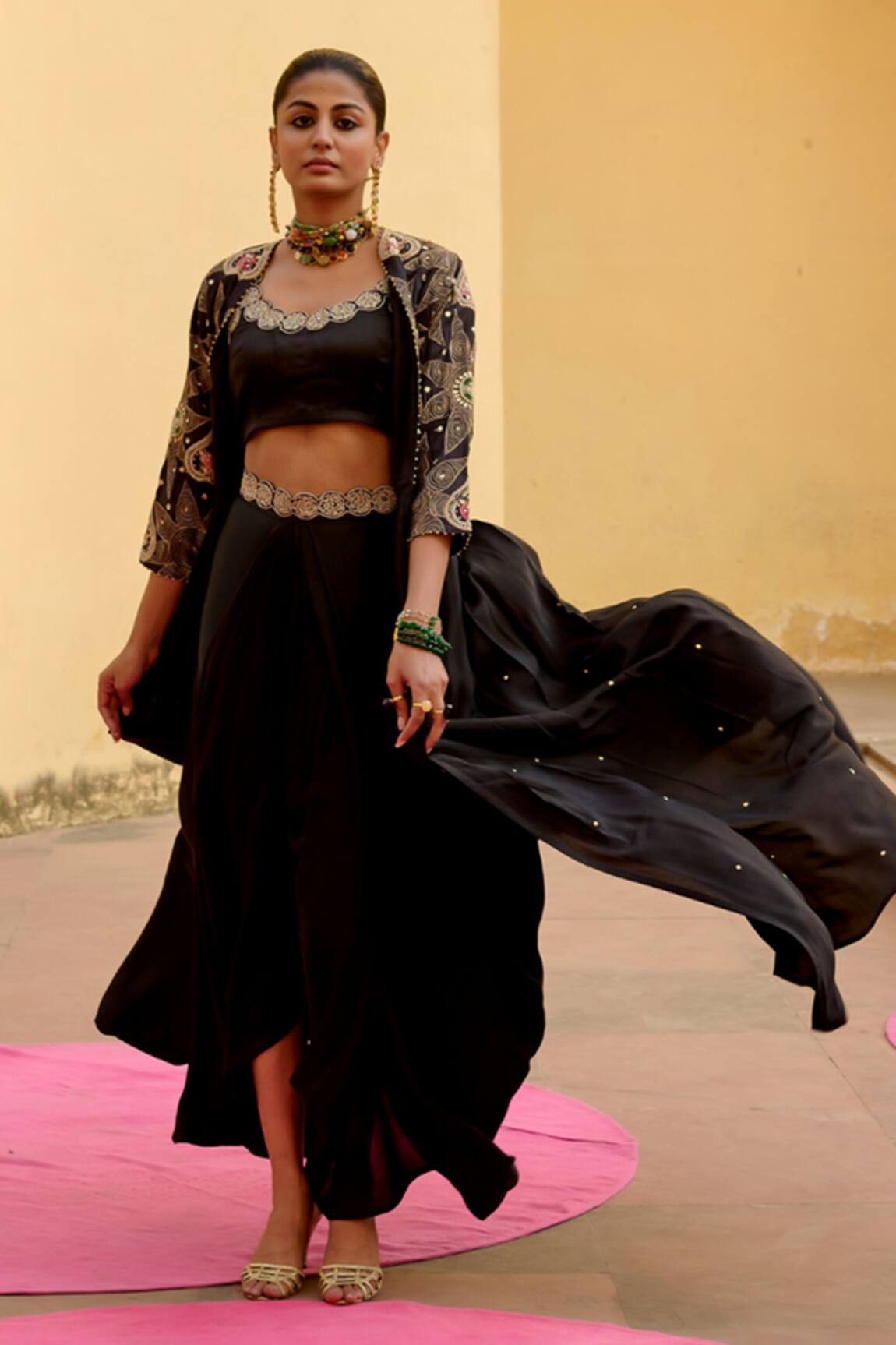 Swati Vijaivargie Tara Embroidered Jacket Lehenga Set 