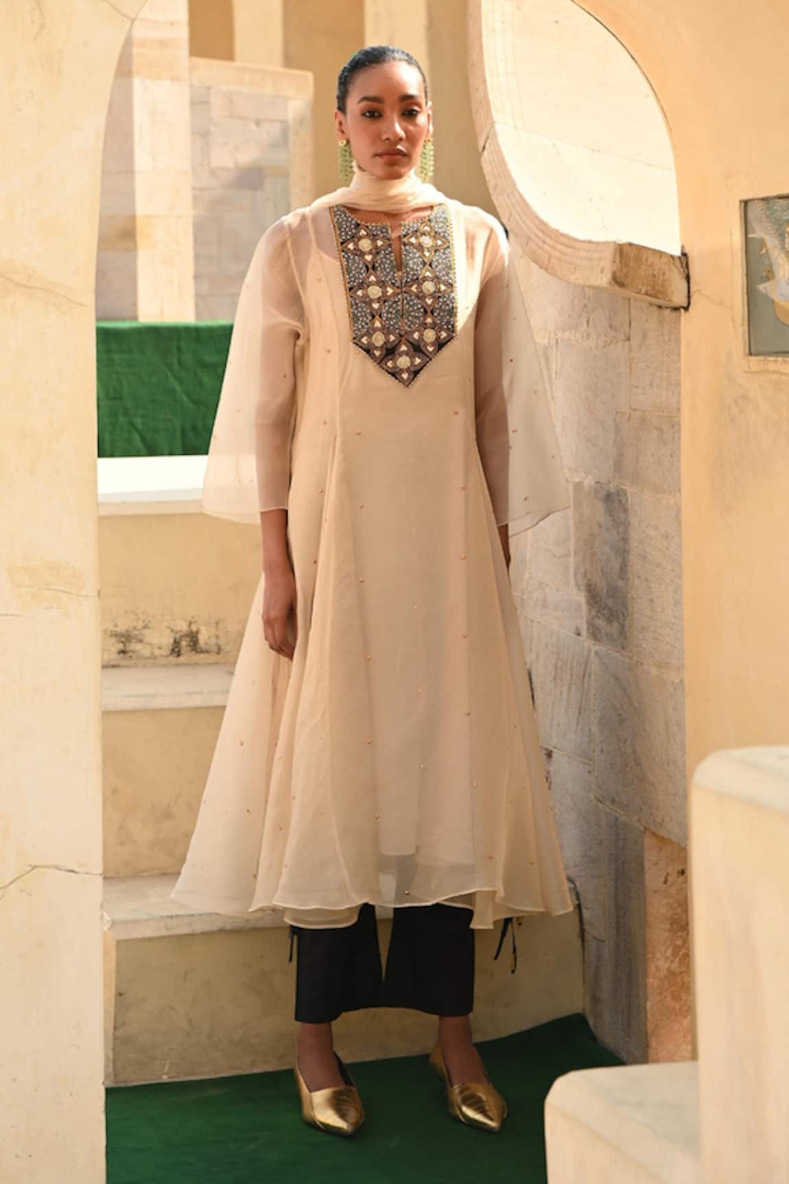 Swati Vijaivargie Tribal Embroidered Kurta Set 