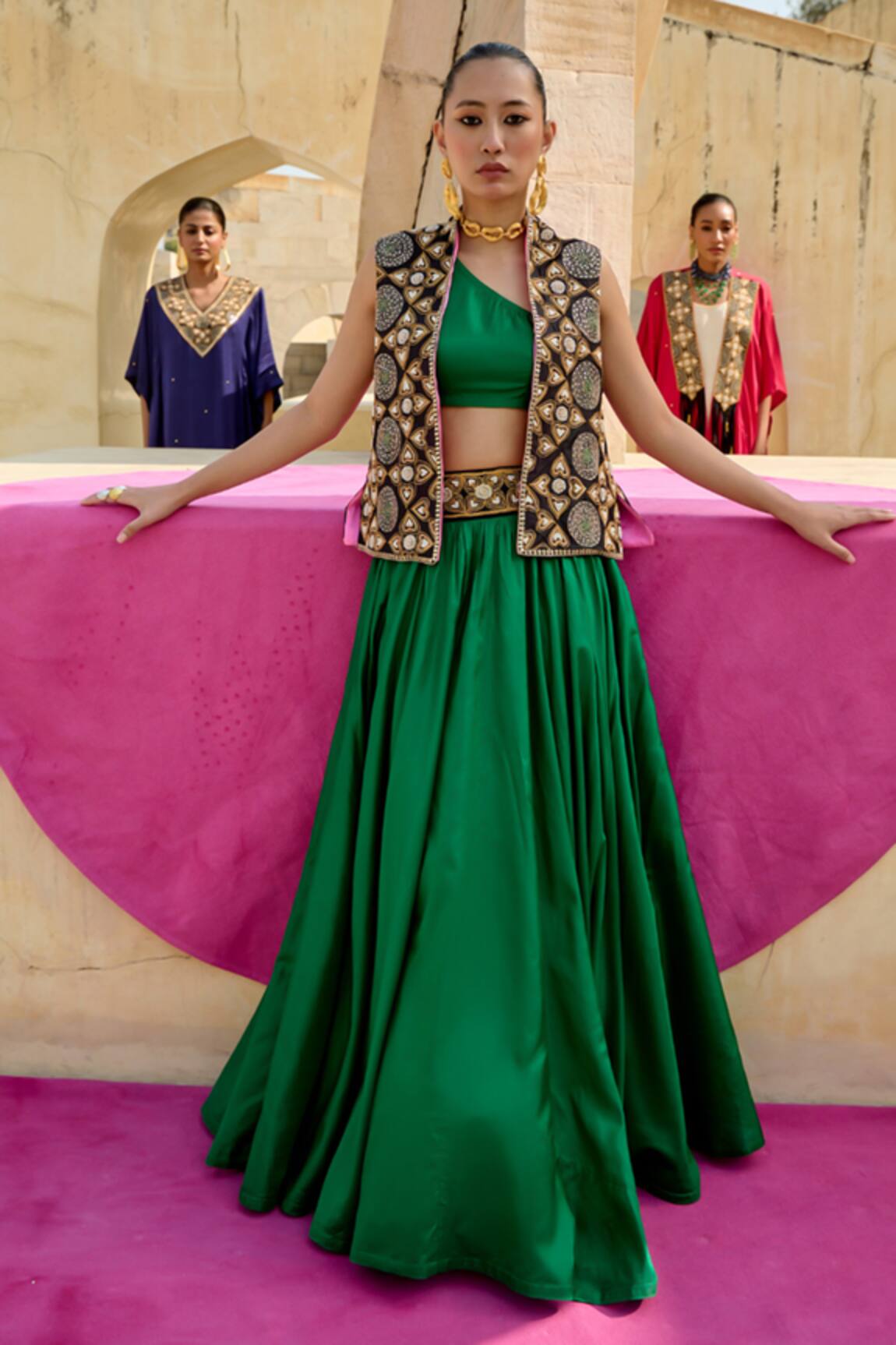 Swati Vijaivargie Embroidered Jacket Lehenga Set 