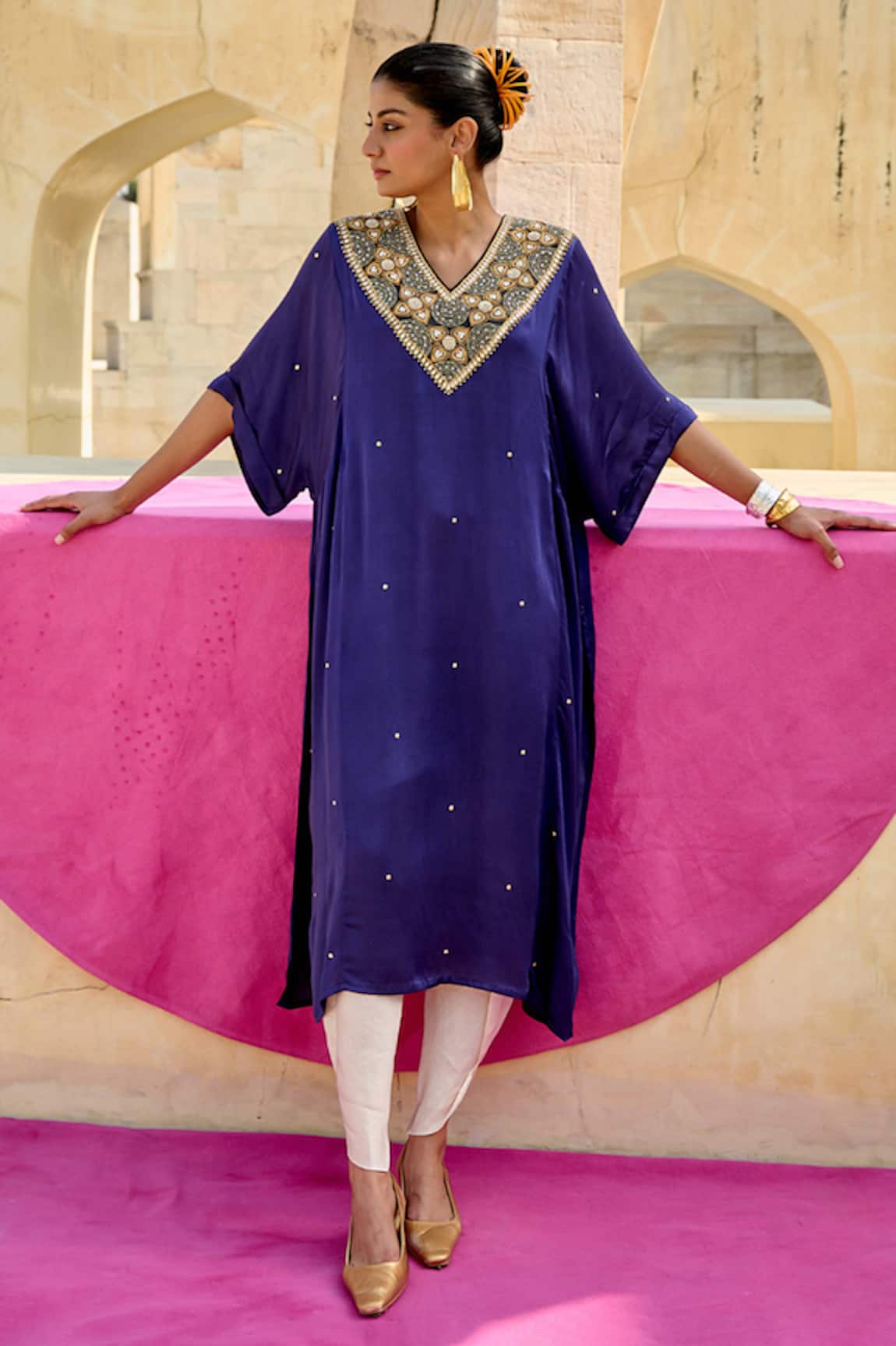 Swati Vijaivargie Chameli Embroidered Kaftan With Pant 