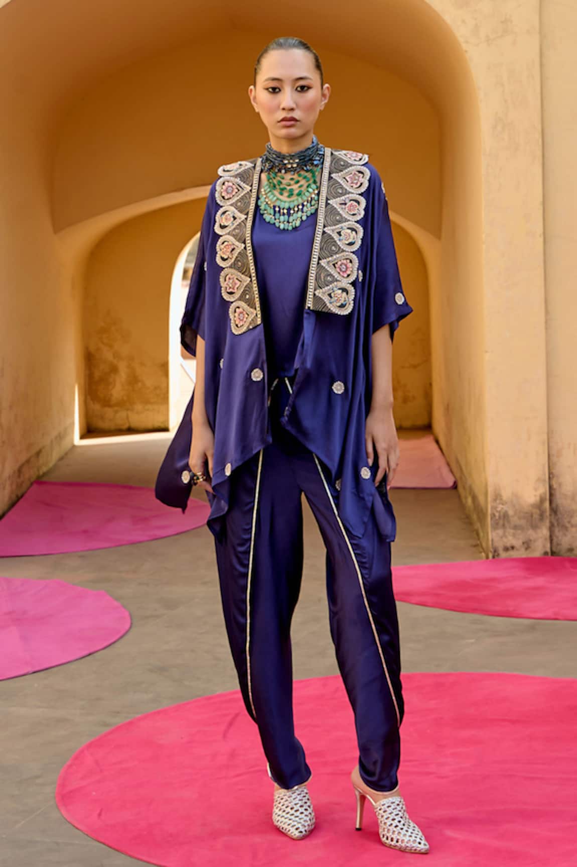 Swati Vijaivargie Noori Embroidered Cape & Dhoti Pant Set 